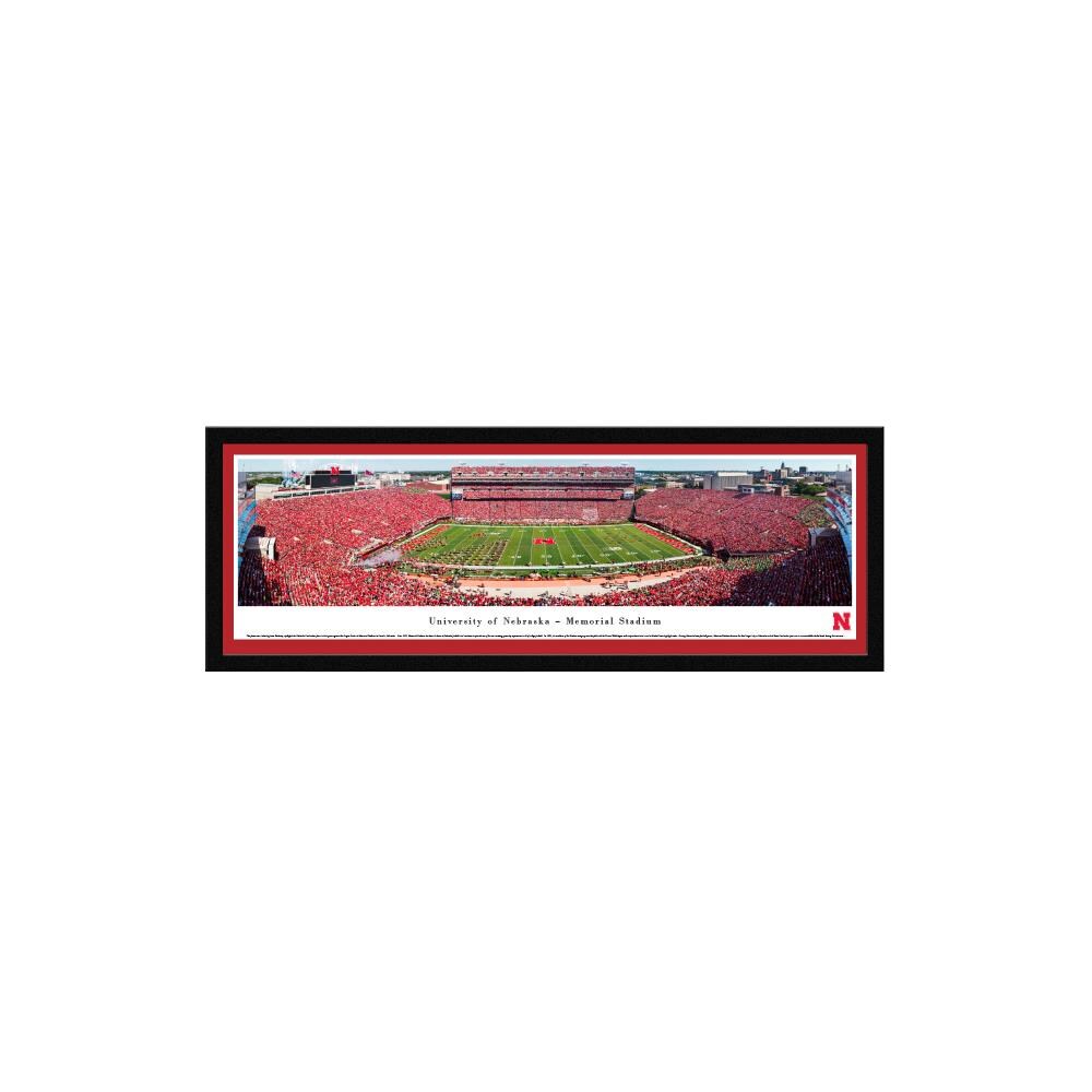 Blakeway Panoramas UNE8M Nebraska Cornhuskers James Blakeway Black Metal Framed 15.5-in H x 42-in W Sports Paper Print