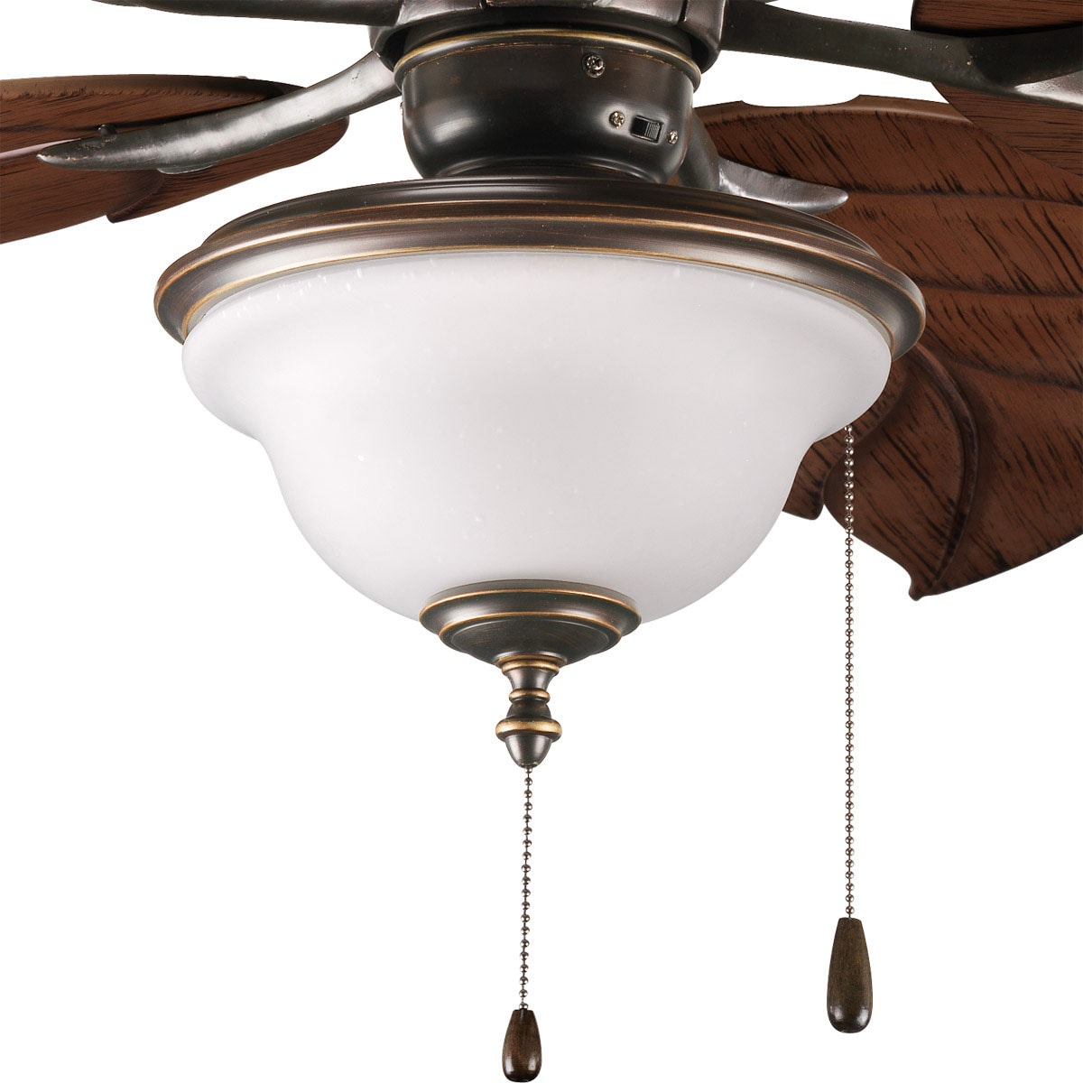 Antique Bronze 11" LED Fan Light Kit with Seeded Glass
