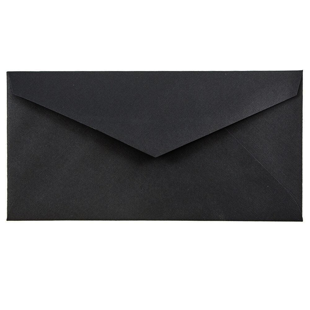 Black Invitation Card Envelope, Black, Gummed