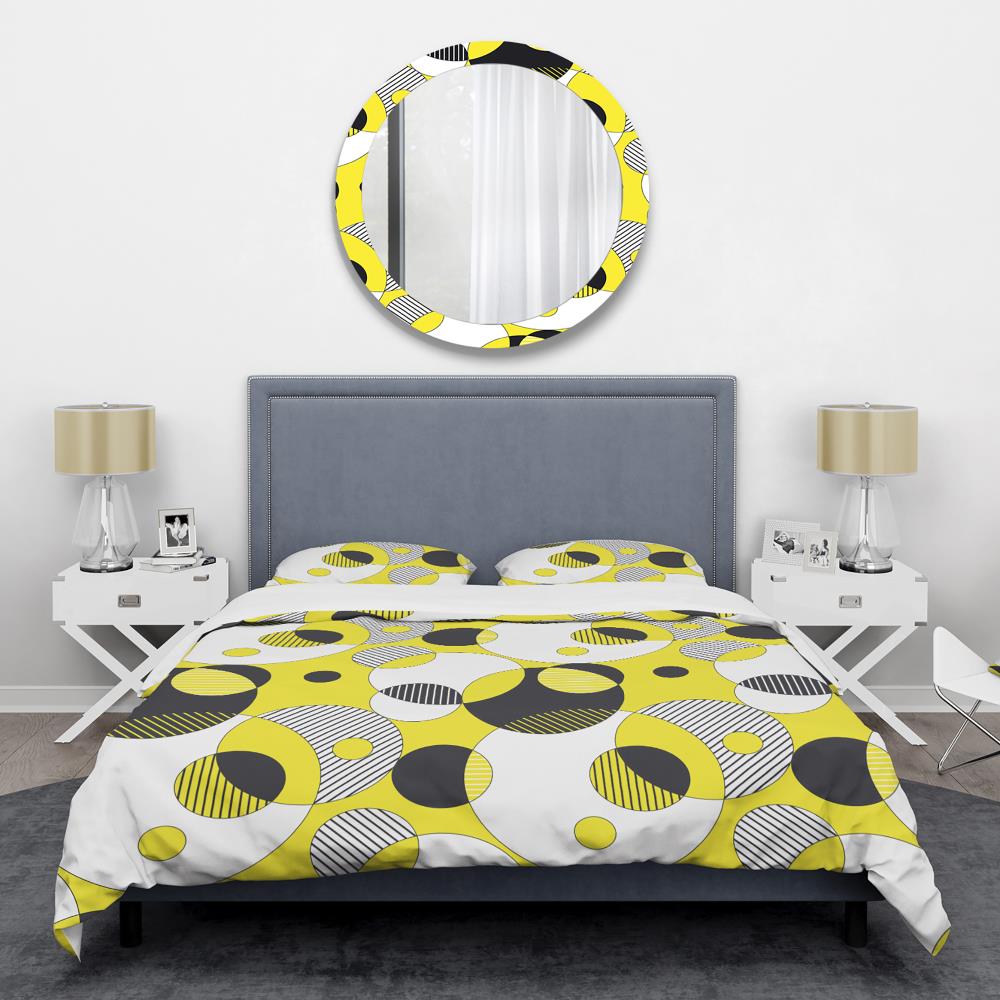 Designart BED24411-K 3 -Piece Yellow King Duvet cover Set