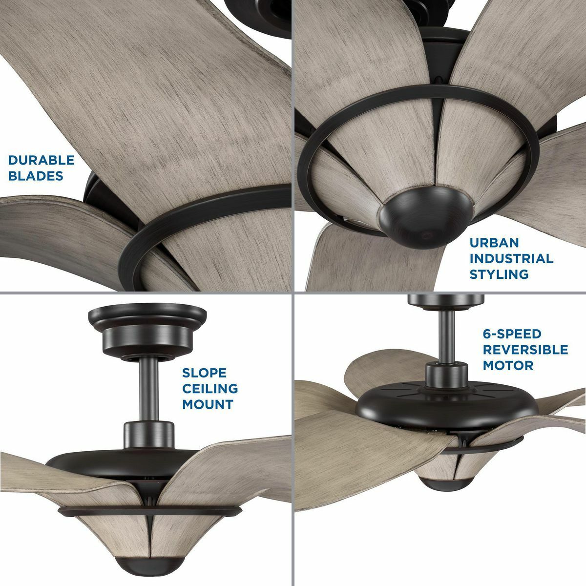 Progress Lighting Mesilla 60-in Antique Bronze with Antique Wood Blades ...