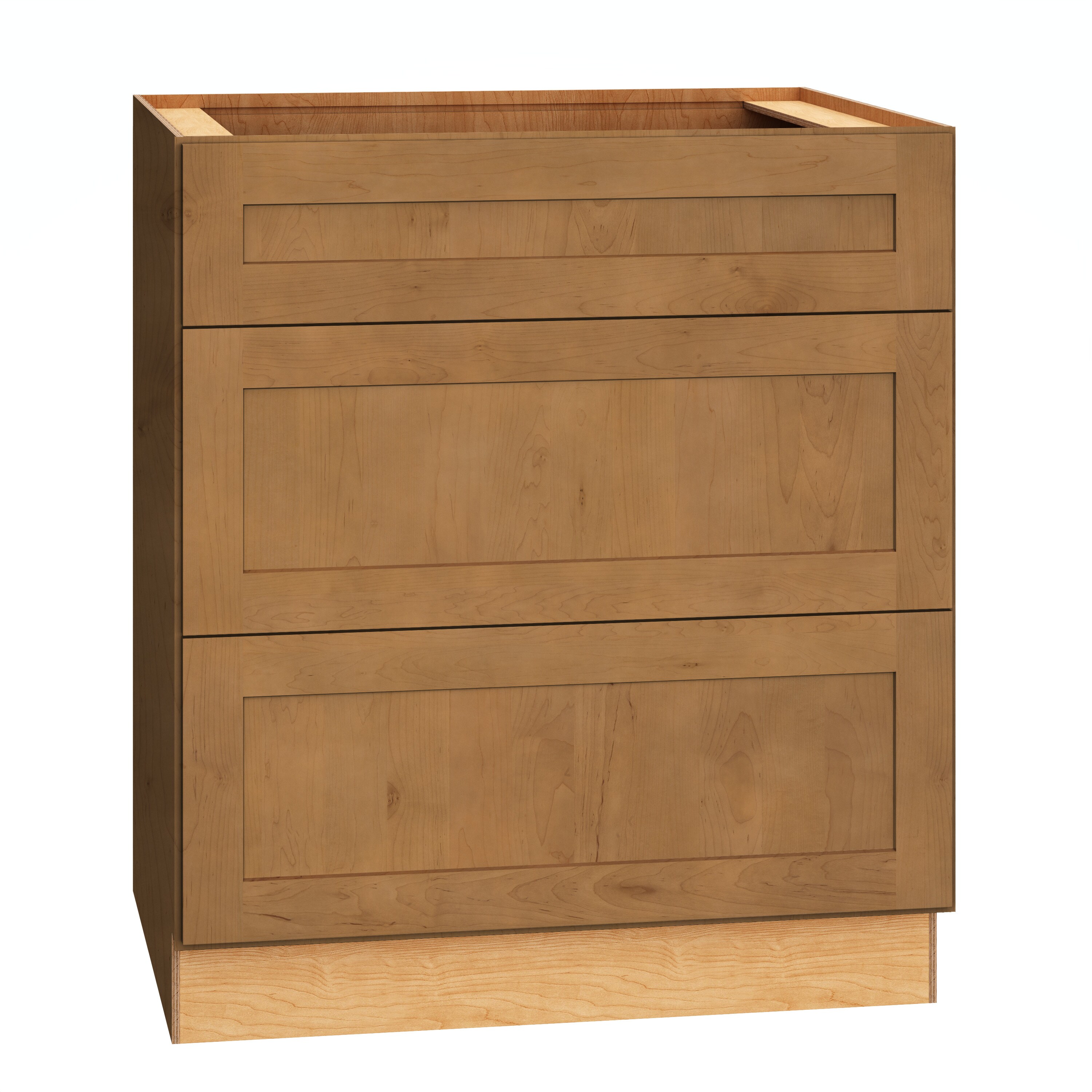 Diamond Express 62L-3DB30 Jamestown 30-in W x 34.5-in H x 24-in D Sahara Brown 3 -Drawers Drawer Base Fully assembled Plywood Cabinet (Recessed Panel Shaker)
