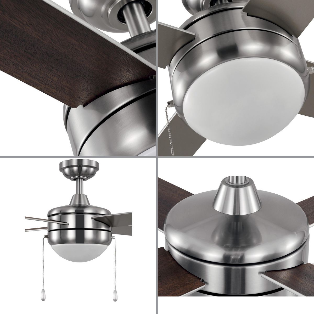 McLennan II 52" Brushed Nickel Ceiling Fan with Light Kit