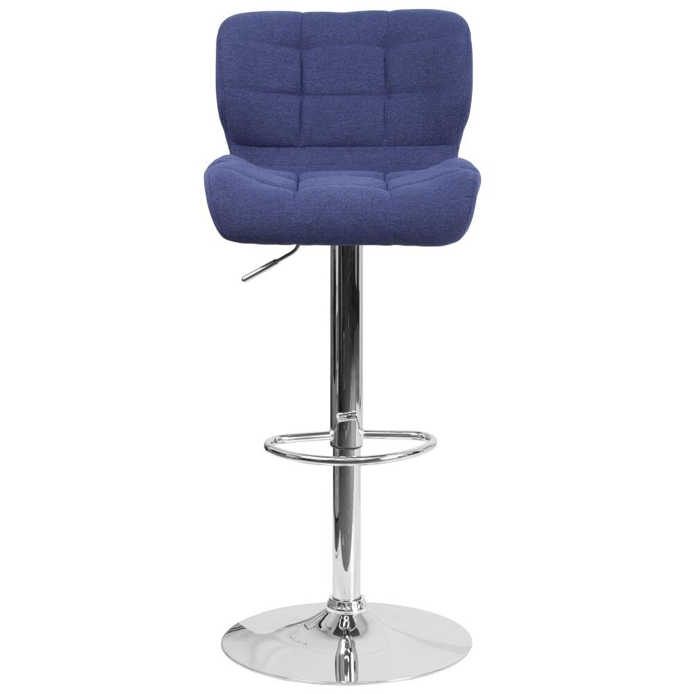 Flash Furniture Blue Fabric Adjustable, Blue Fabric Swivel Bar Stools