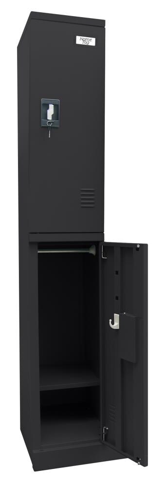 edsal Snap IT 12in W x 72in H x 18in D Black Steel Half Storage