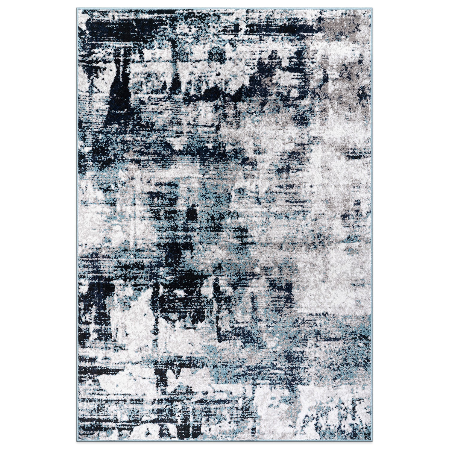 World Rug Gallery 935BLUE5X7 5 x 7 (ft) Loomed Polypropylene Blue Rectangular Indoor Abstract Global Area rug