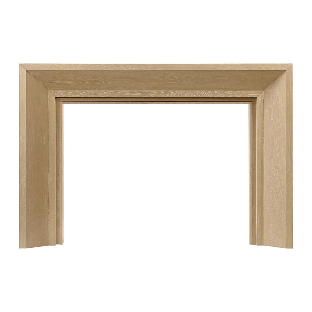 Modern Ember EVERLY-5642-WW 80-in W x 54-in H x 8-in D Everly Whitewash Oak Modern Fireplace Mantel
