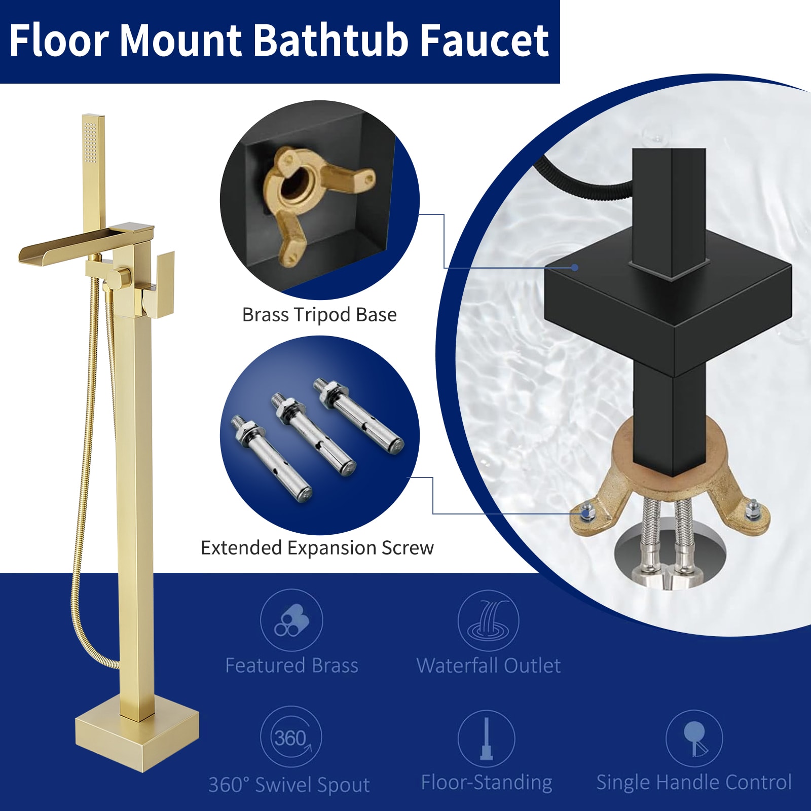 BWE A-97007-BG Roman-Tub-Faucets - View #3