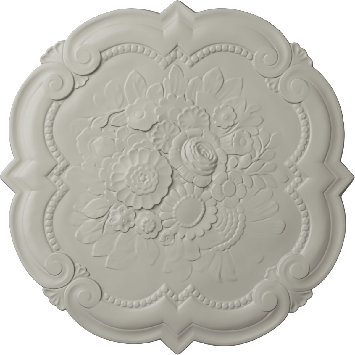 Ekena Millwork CM24VIPCF Victorian 24.38-in W x 24.38-in L Painted Pot Of Cream Polyurethane Whole Ceiling Medallion