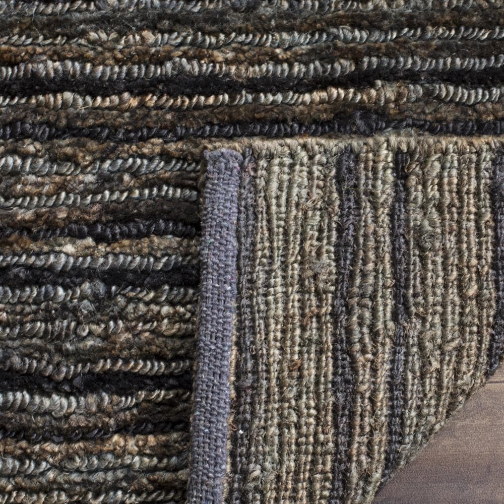 Gray Hand-Knotted Jute Rectangular Area Rug