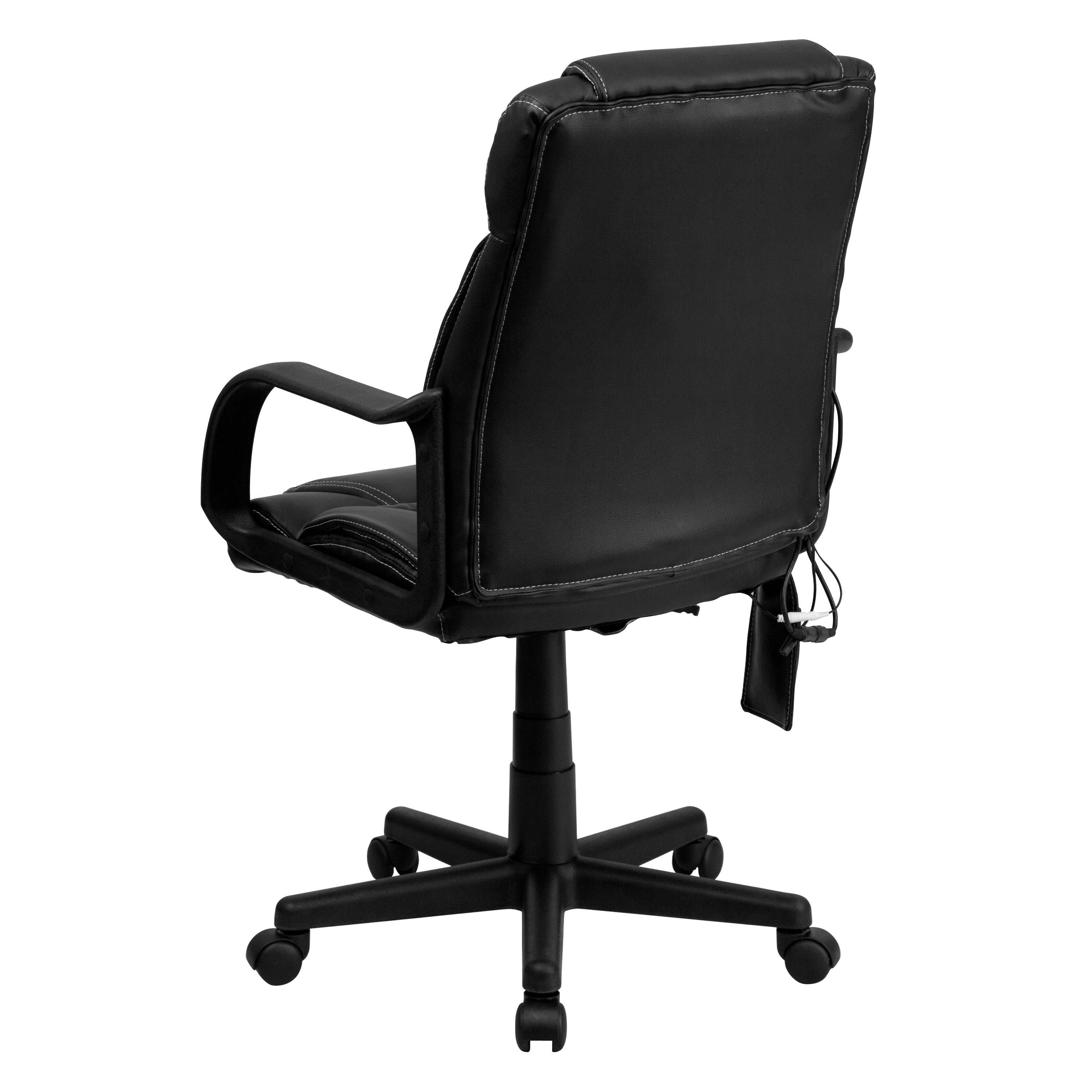 Ergonomic High-Back Black LeatherSoft Executive Swivel Chair with Massage Feature