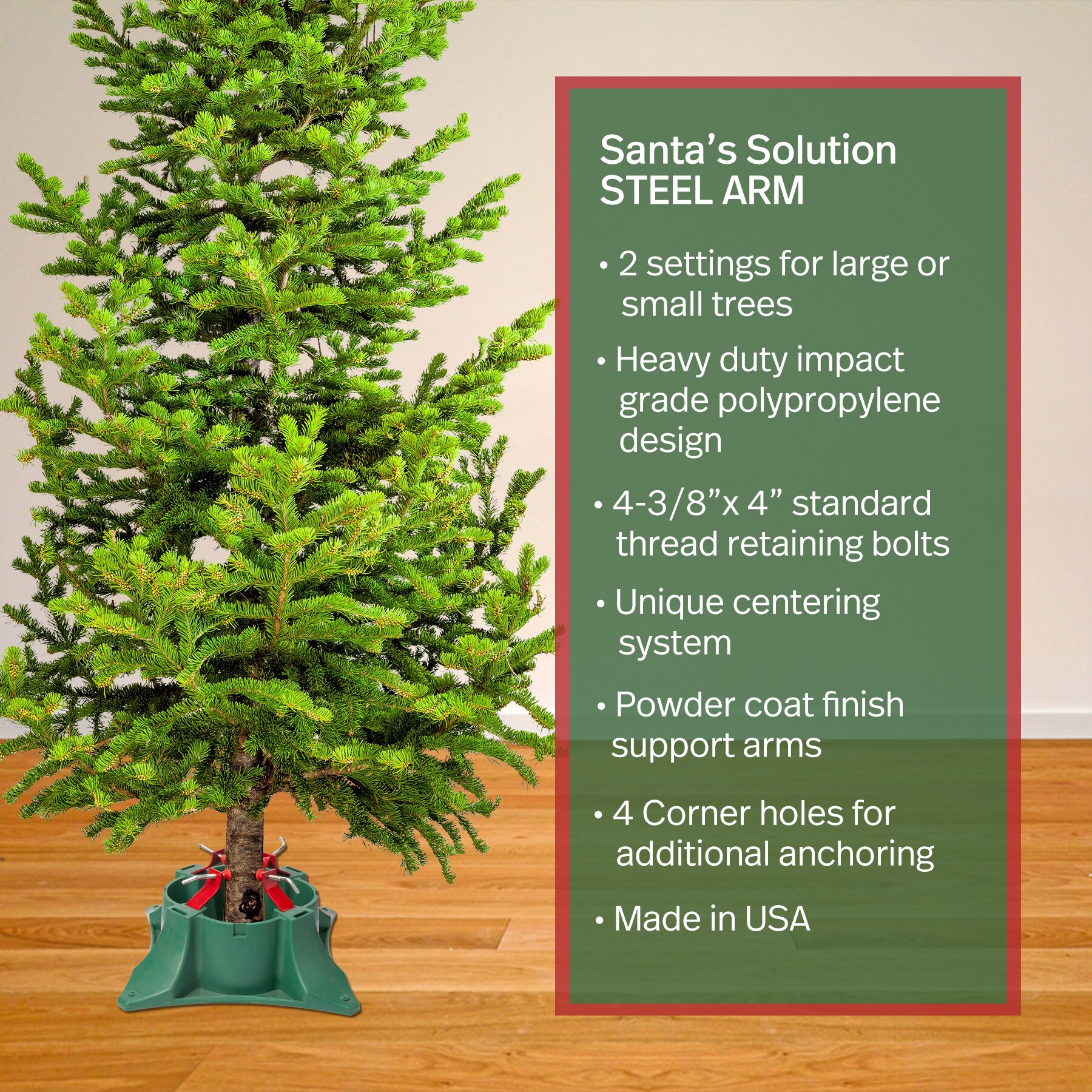 Super Grip 4.3-in Plastic Tree Stand for 7.5-ft Christmas Tree 88610000