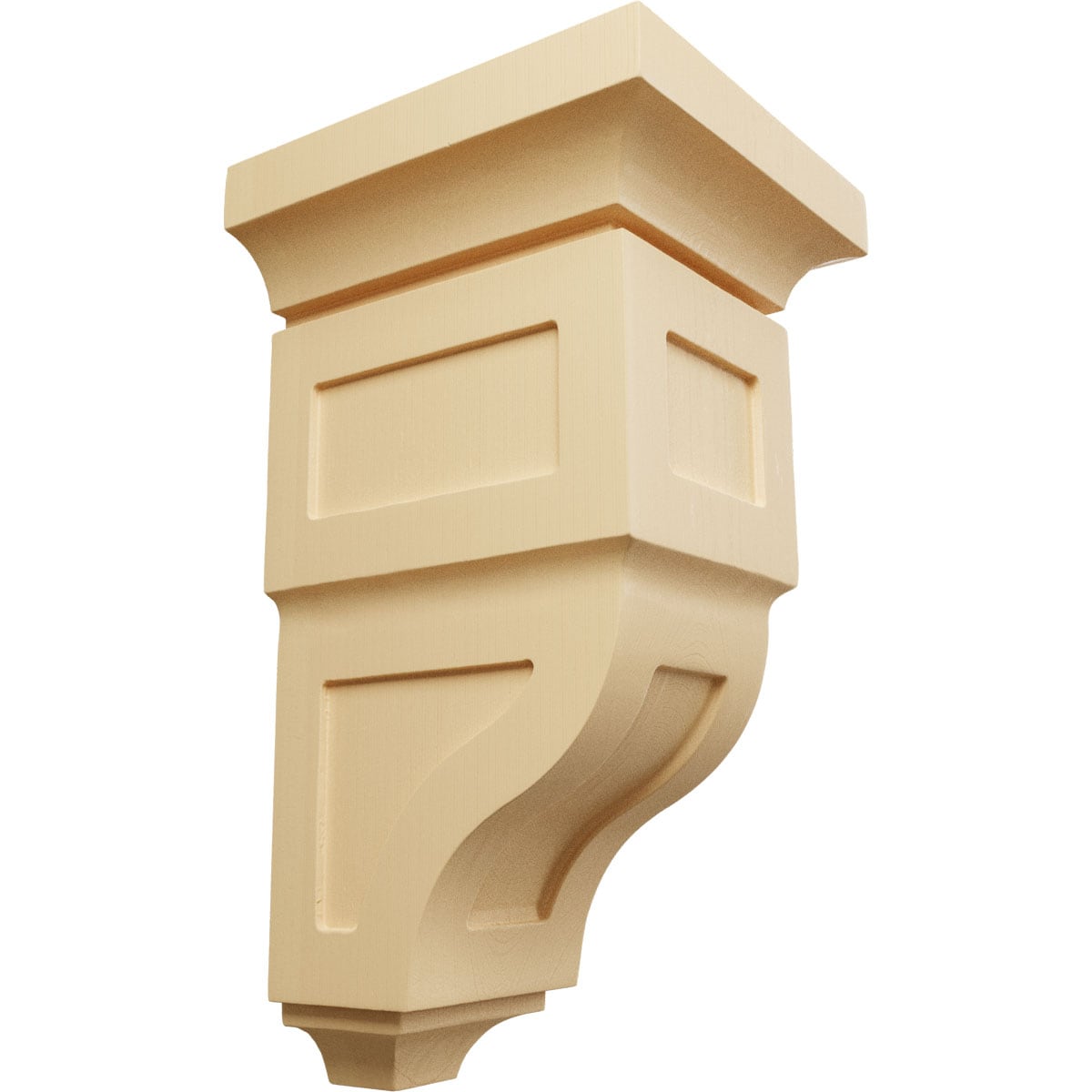 Ekena Millwork CORW07X07X14RYMA 7-in x 7.75-in x 14-in Unfinished Maple Wood Paintable/Stainable Corbel