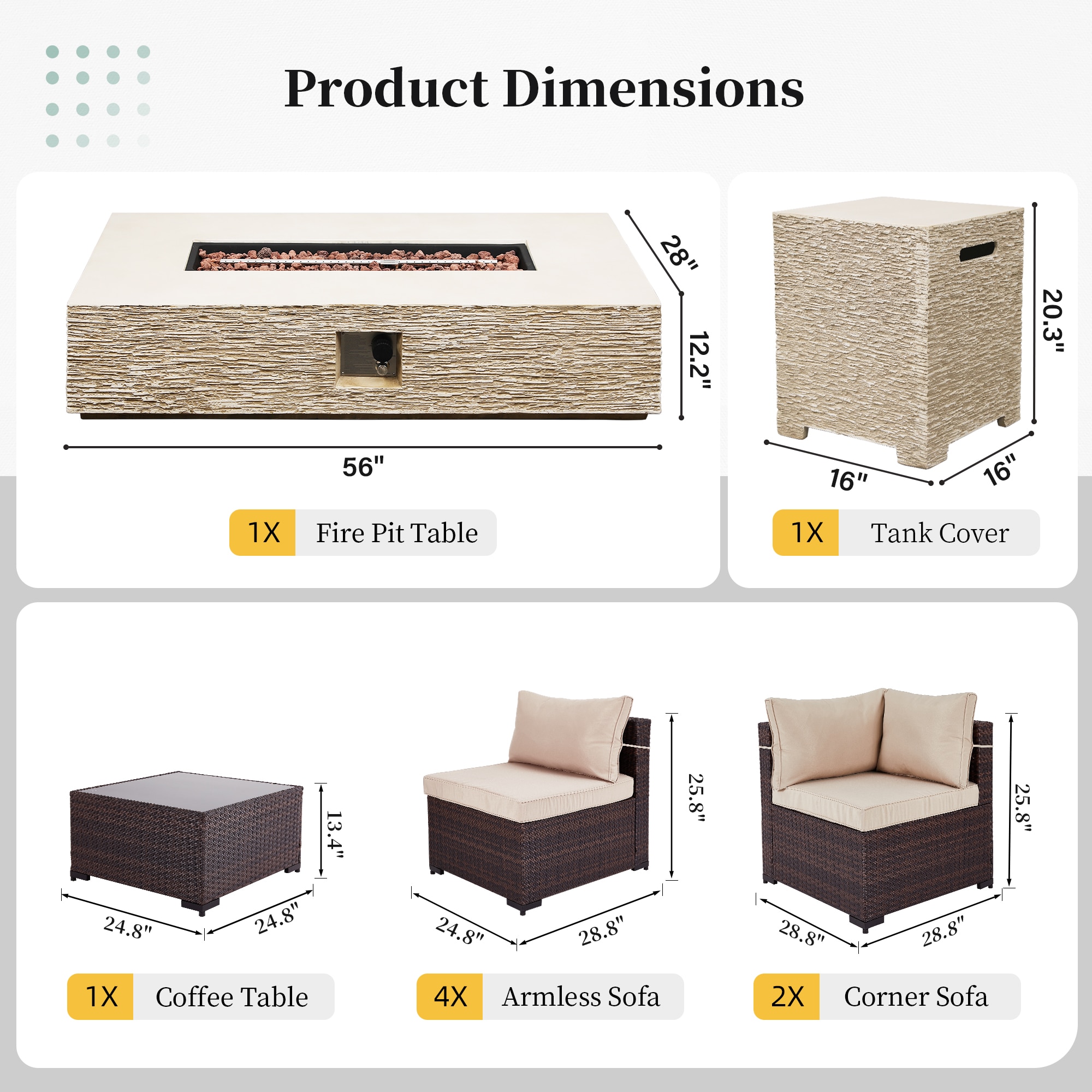 UPHA PL-2CZ-56SBE-Z1-T Patio-Conversation-Sets - View #5