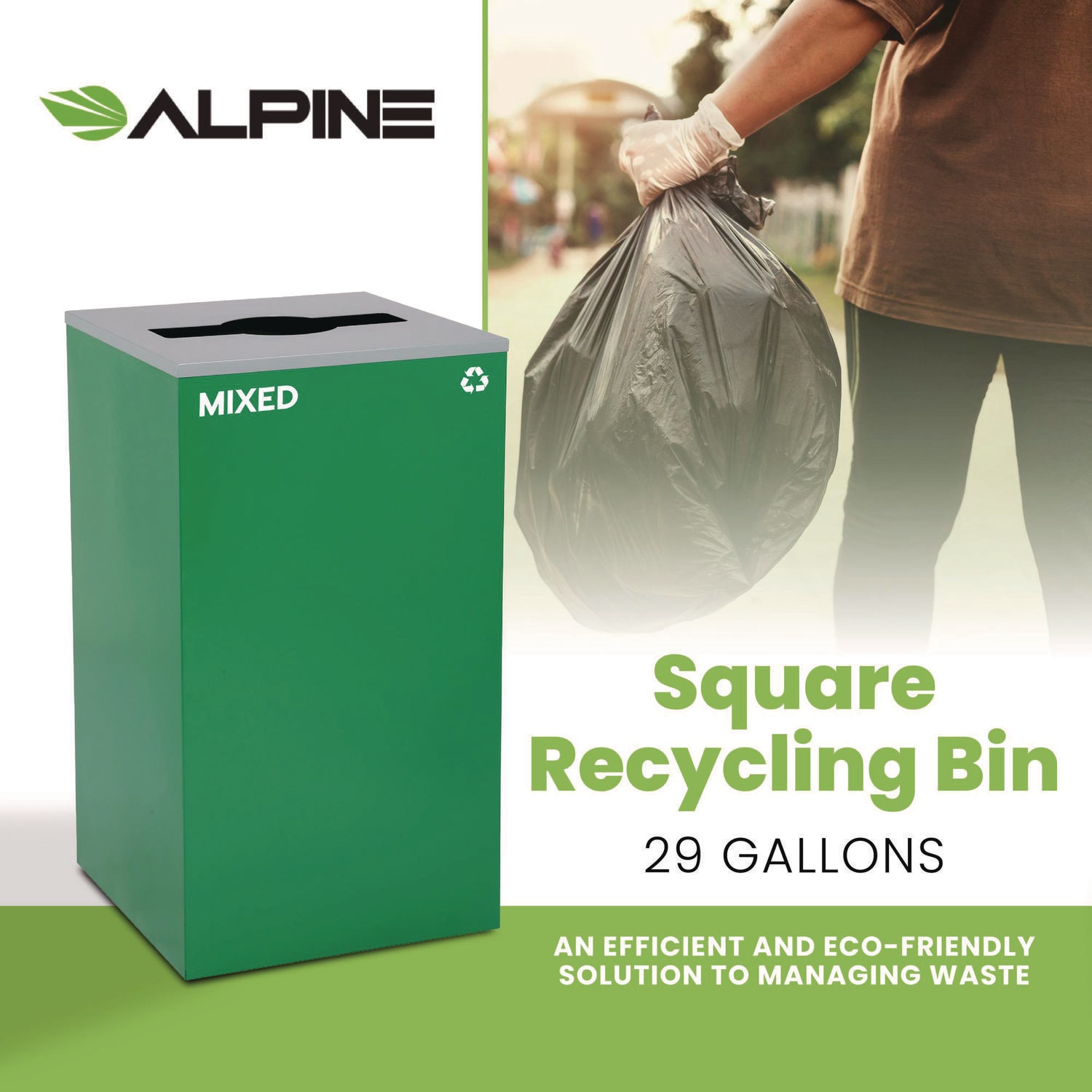 Alpine Industries ESNALH4450KITGRNMM Recycling-Bins - View #3