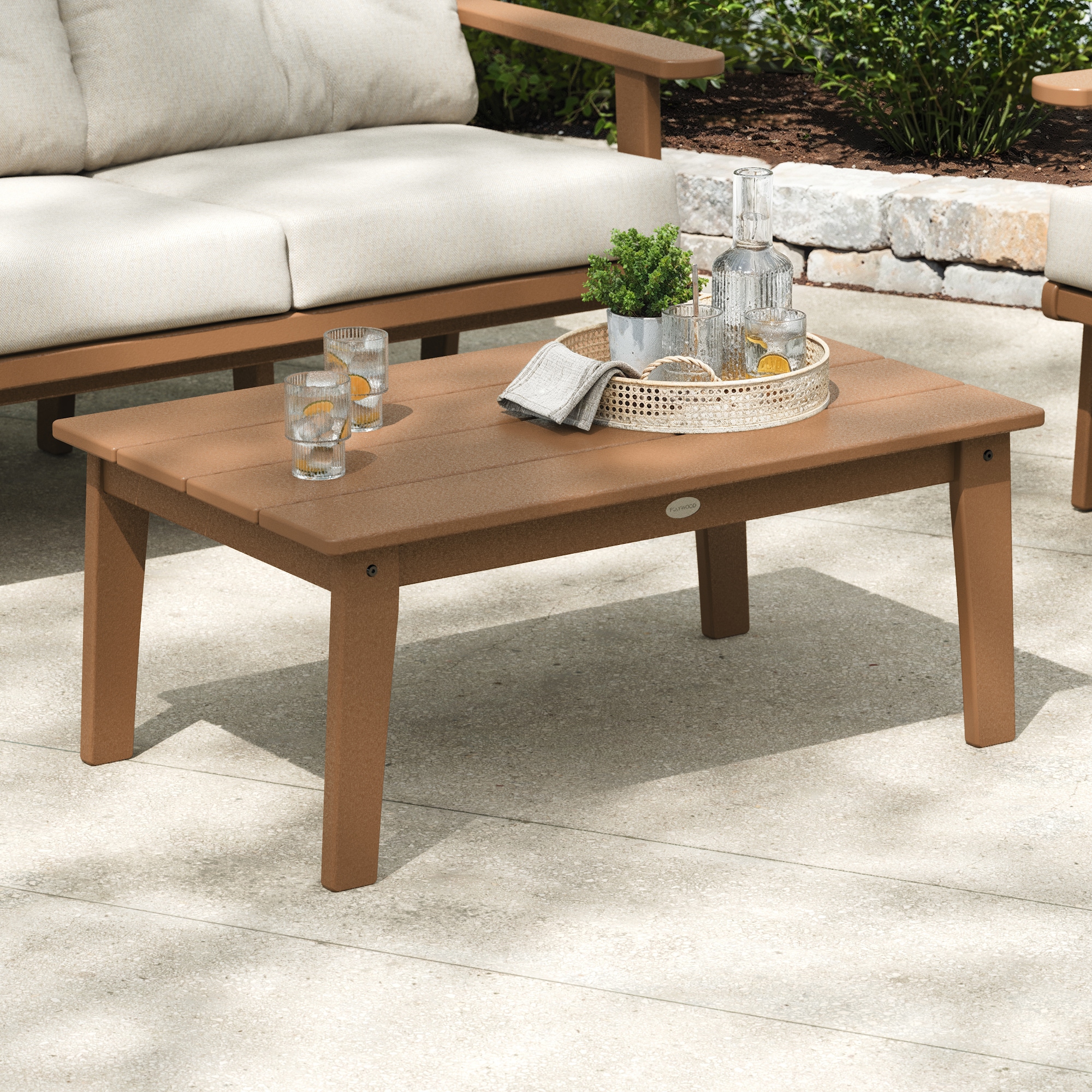 POLYWOOD CTL2336TE Lakeside Rectangle Outdoor Coffee Table 22.31-in W x 36-in L