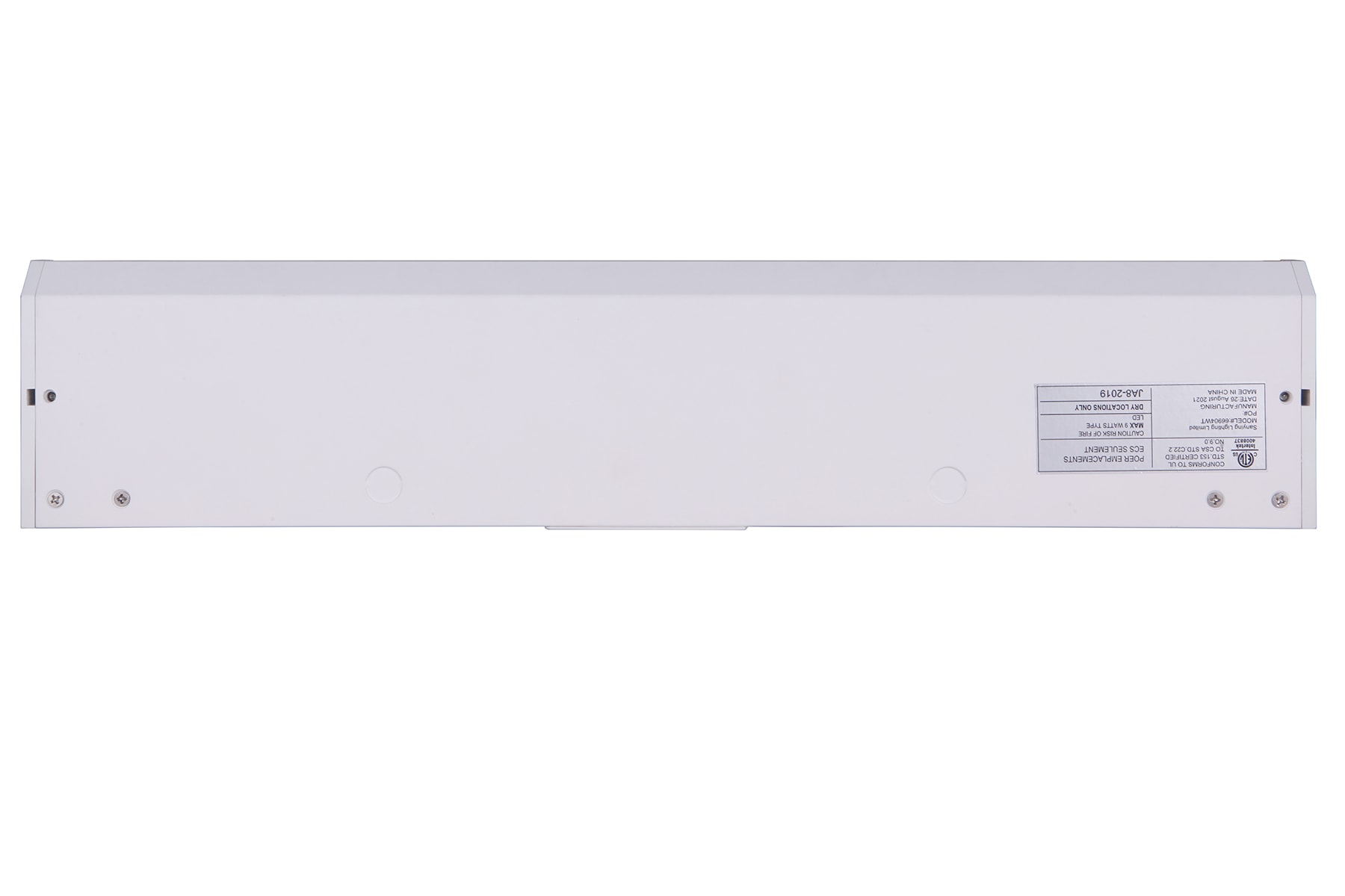 White Aluminum 18" LED Under Cabinet Light Bar
