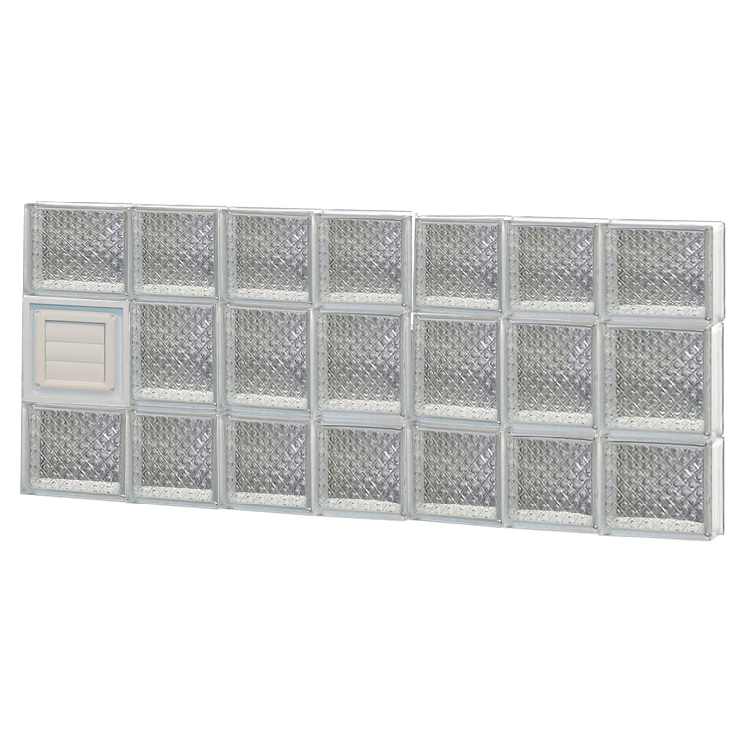 REDI2SET D4620DP Diamond Glass 44-1/4-in x 19-1/4-in Frameless Replacement Dryer vent Glass Block Window
