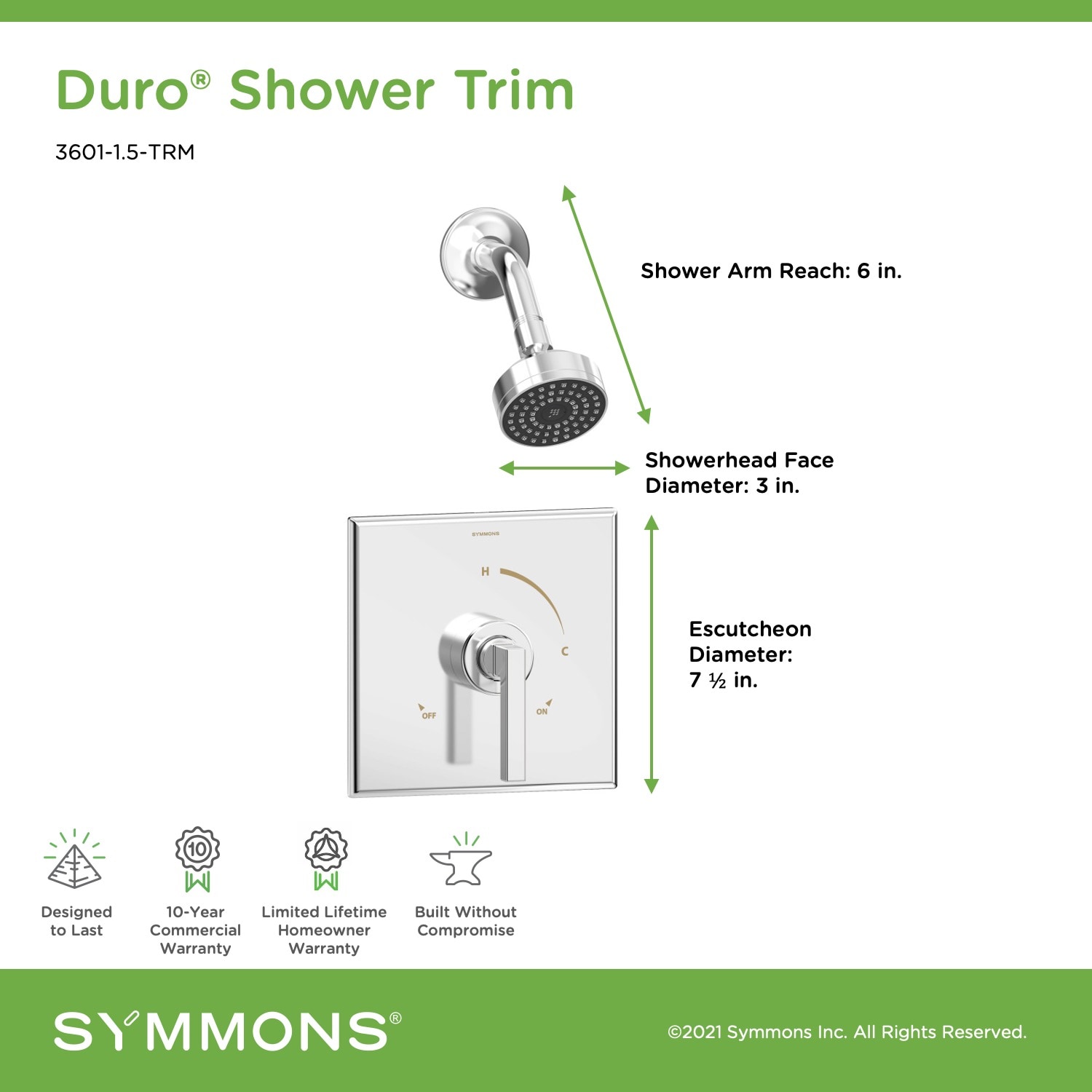 Symmons 3601-1.5-TRM Tub-Shower-Faucets - View #2