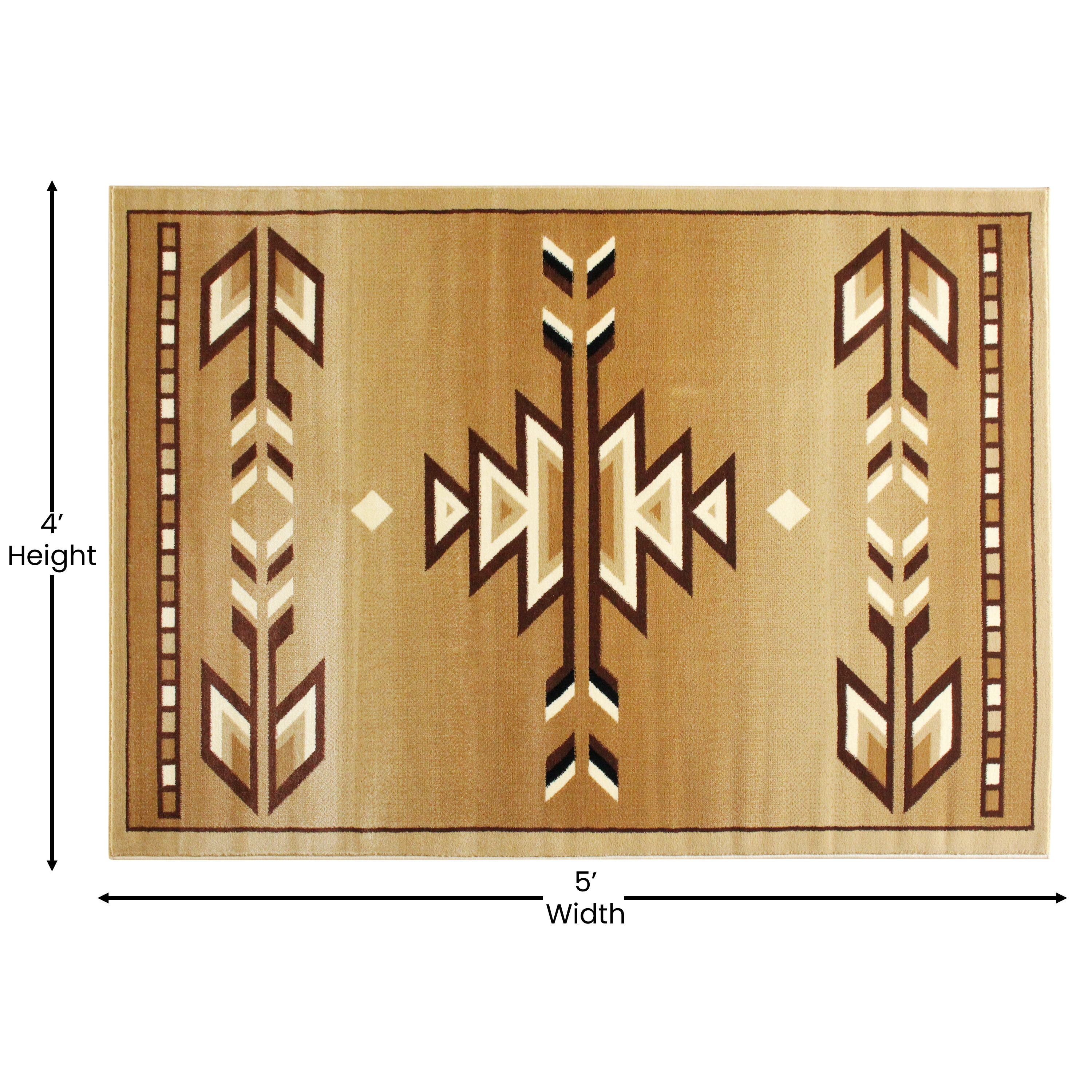 Flash Furniture x Beige Indoor Southwestern Area Rug in the Rugs  department at