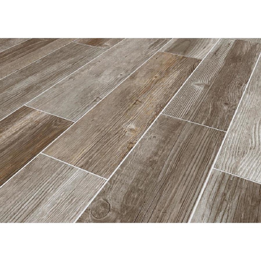 Style Selections Woods French Gray 6-in x 24-in Glazed Porcelain Wood Look  Floor Tile in the Tile department at Lowes.com