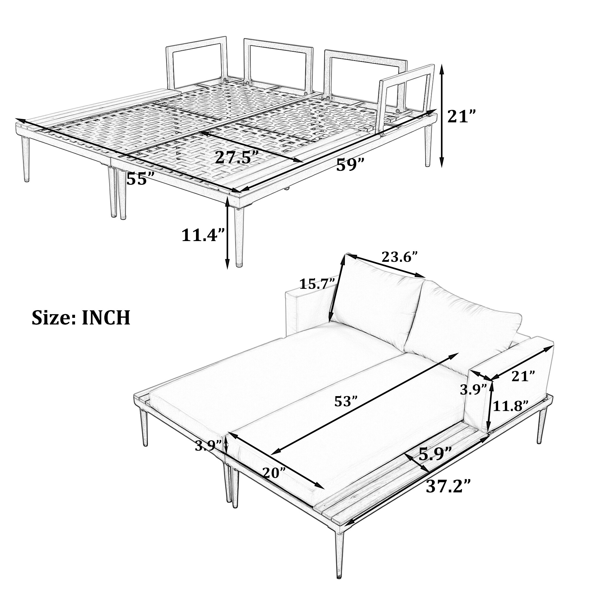 CASAINC CA-3A125 Patio-Sofas-Daybeds - View #7
