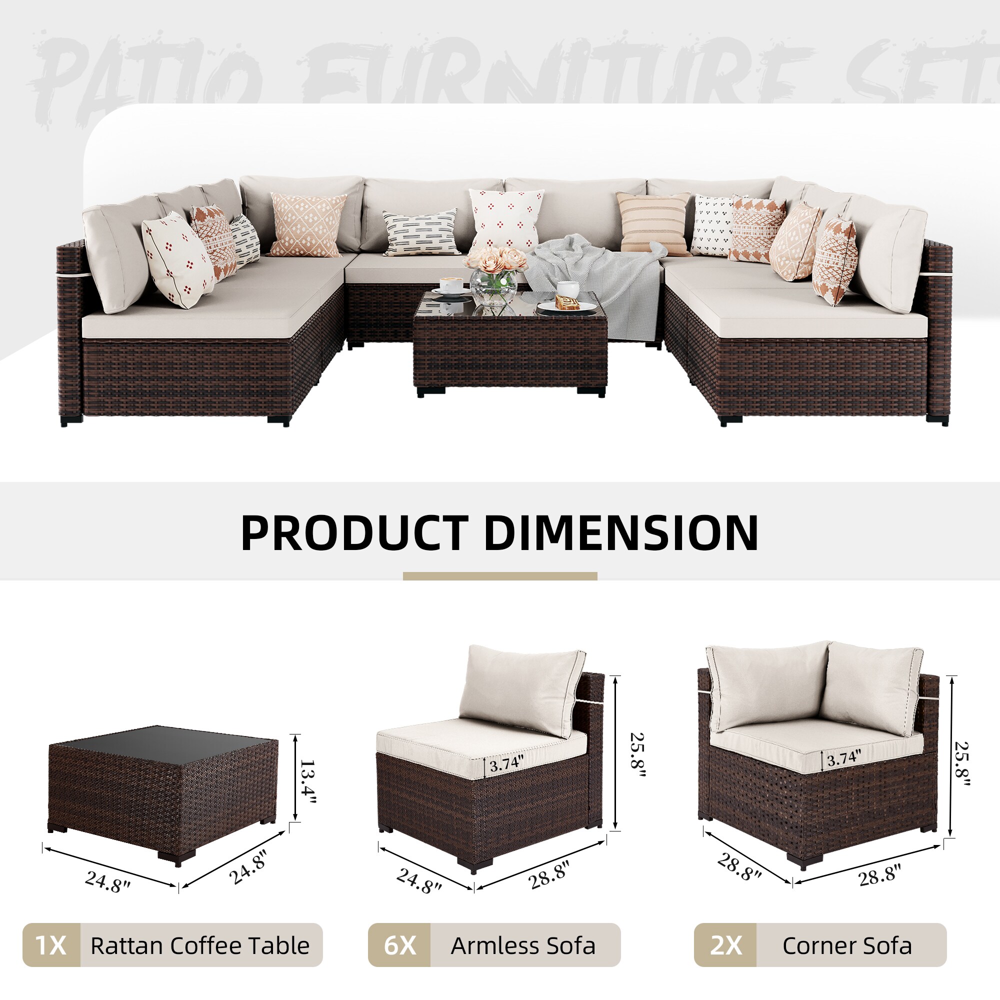UPHA US1TBSF250531 Patio-Conversation-Sets - View #2