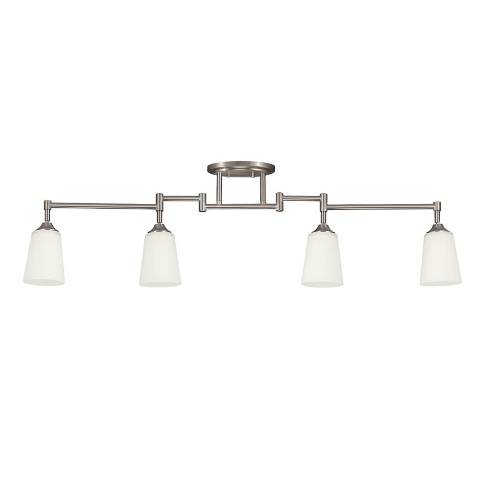Generation Lighting 2530404EN3-962 48-in 4 -Light Brushed nickel dimmable Medium base (E-26) Traditional Track Bar