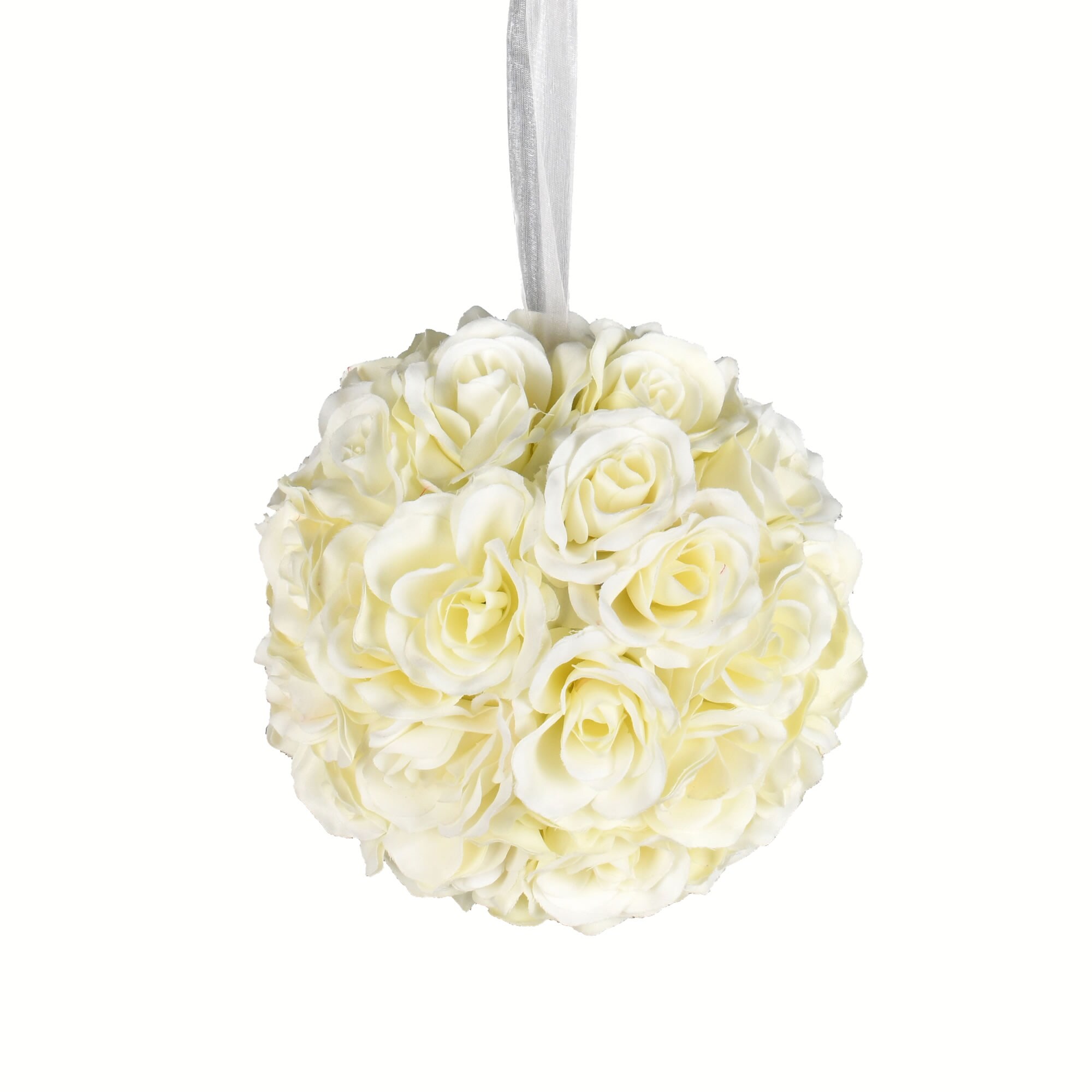 Vickerman 8-Inches White Indoor Hanging Rose Artificial flower at Lowes.com