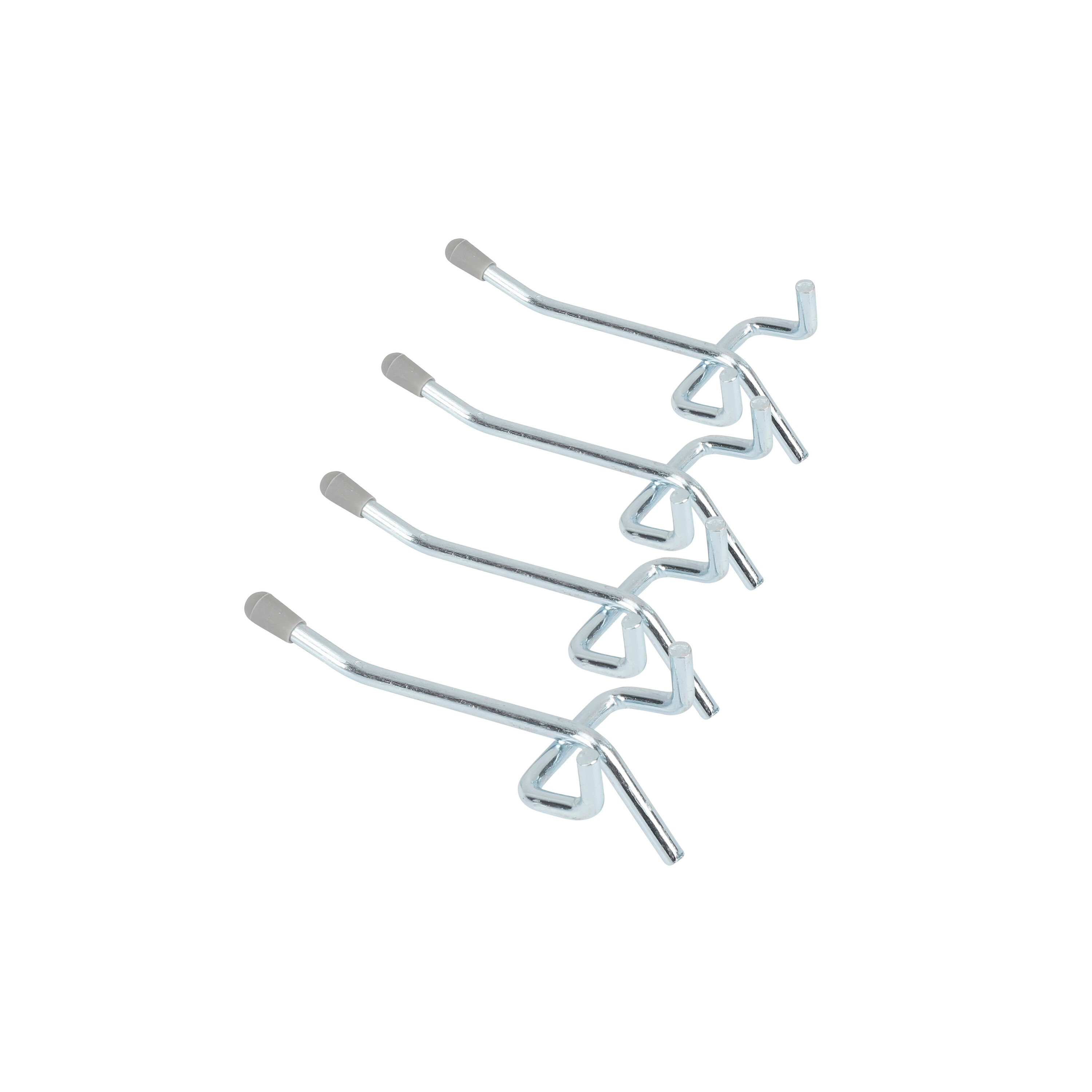 Project Source 55437 4 -Piece Steel Pegboard hook in Silver 2.95-in W x 1.34-in H
