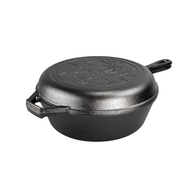 Lodge Cast Iron 2-Piece 10.8-in Cast Iron Skillet Set with Lid in