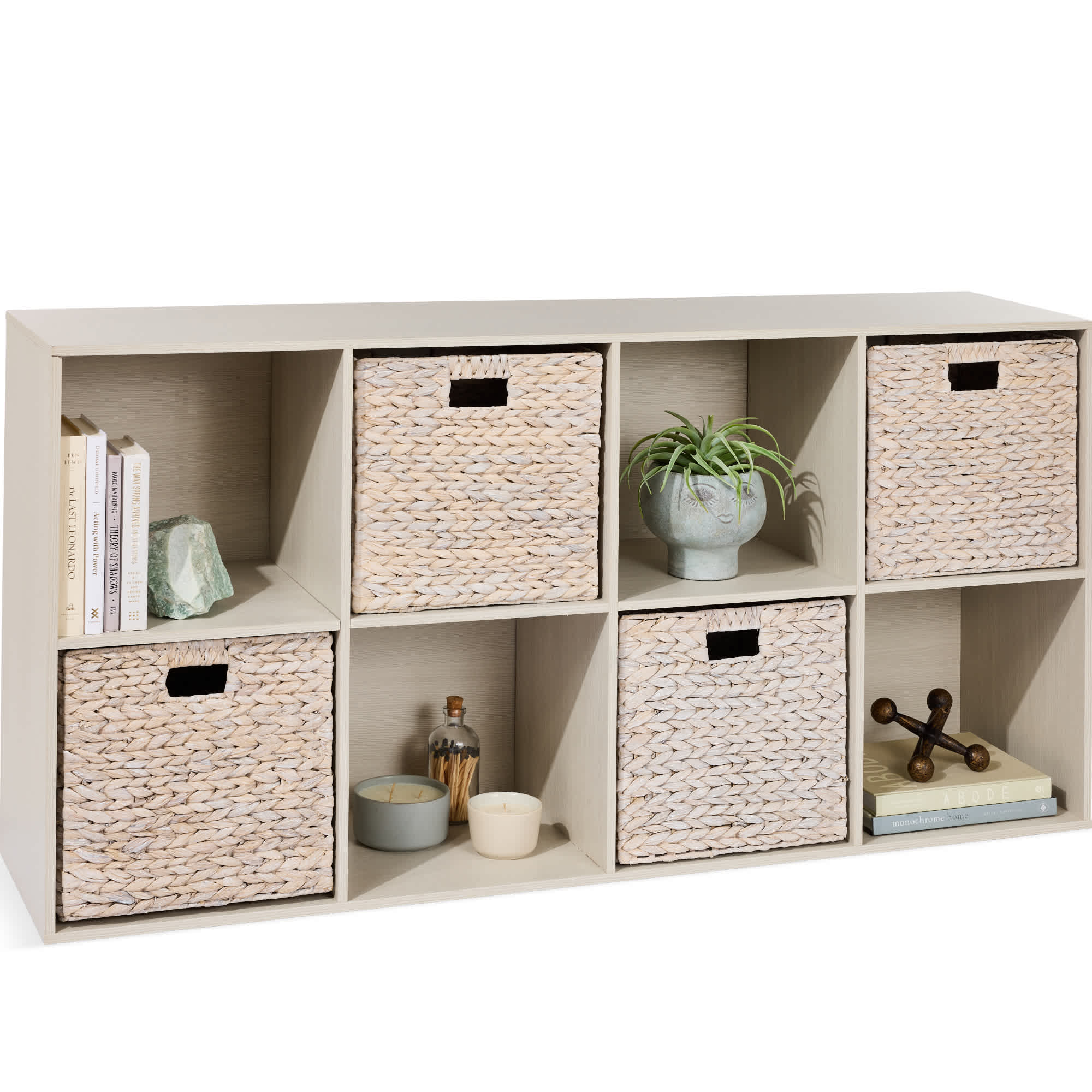 Best Choice Products SKY8741 8-Cube Bookshelf 11in Display Storage System Organizer w/ Removable Back Panels - Whitewash