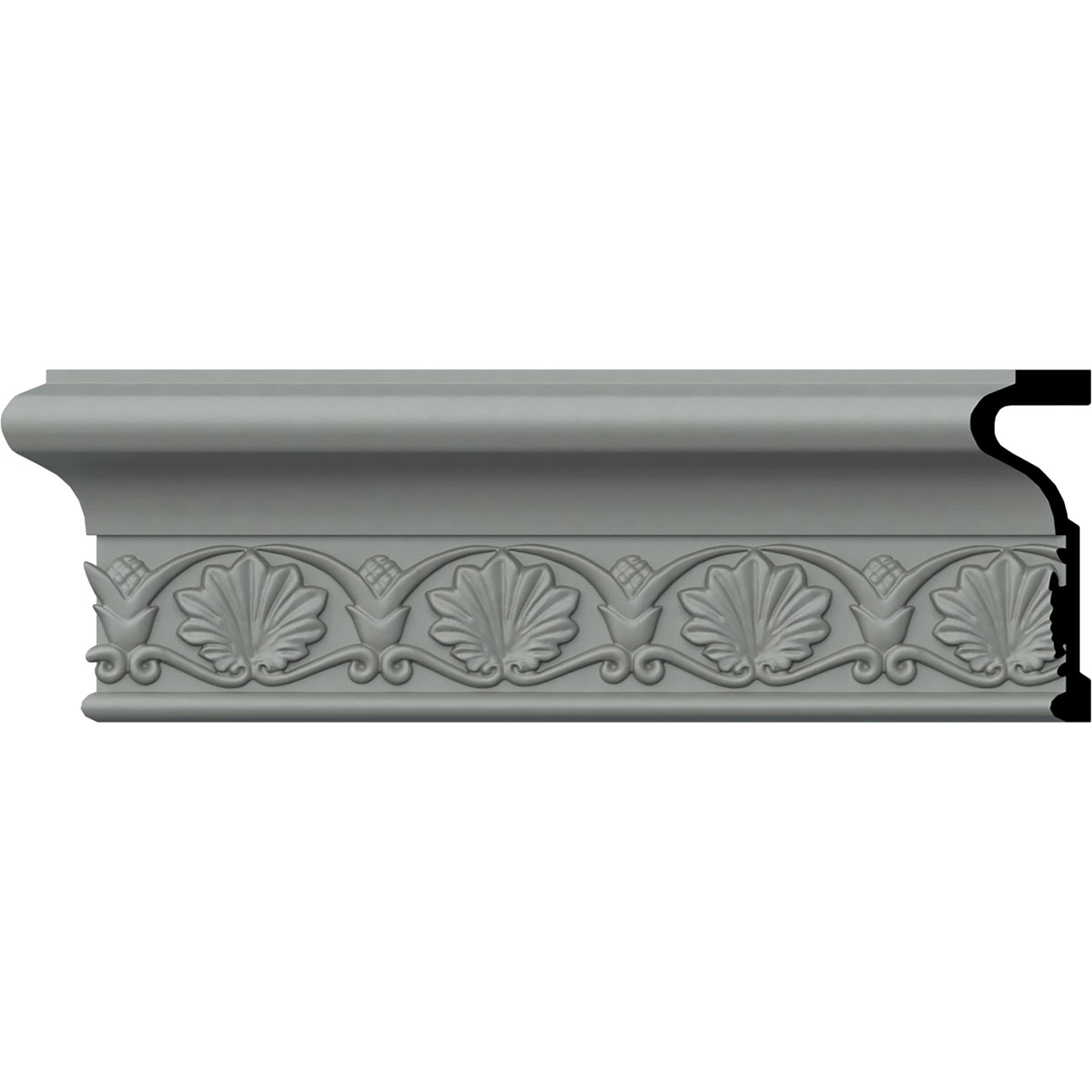 Ekena Millwork 4"H x 1 3/8"P x 94 1/2"L, (3" Repeat), Emily Chair Rail