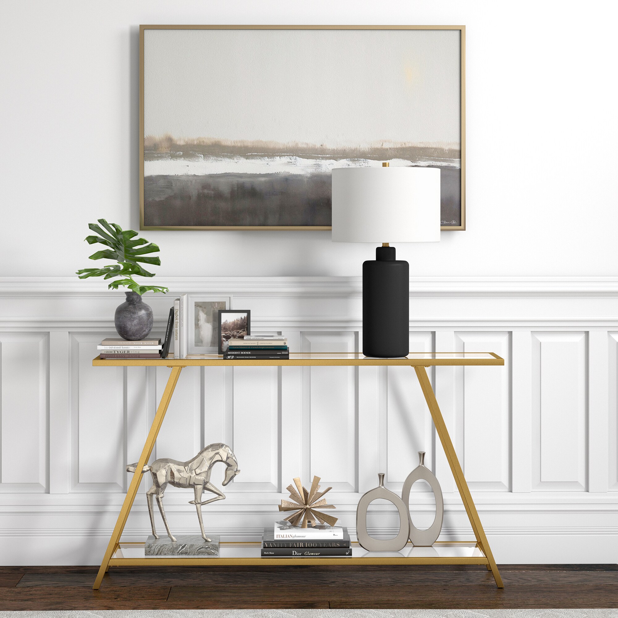 Matte Black Ceramic Nightstand Lamp with White Linen Shade