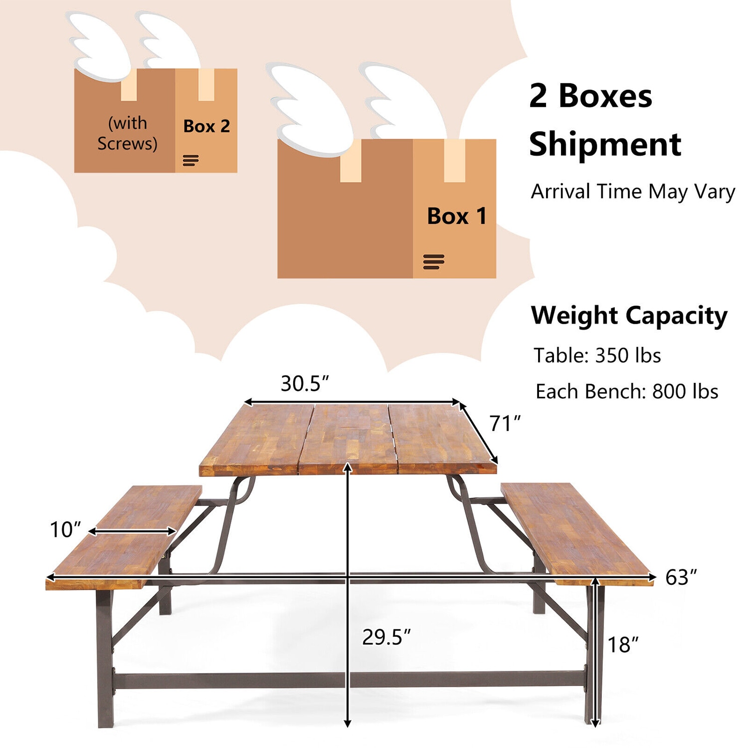 WELLFOR KC-HGY-55465+ Picnic-Tables - View #7