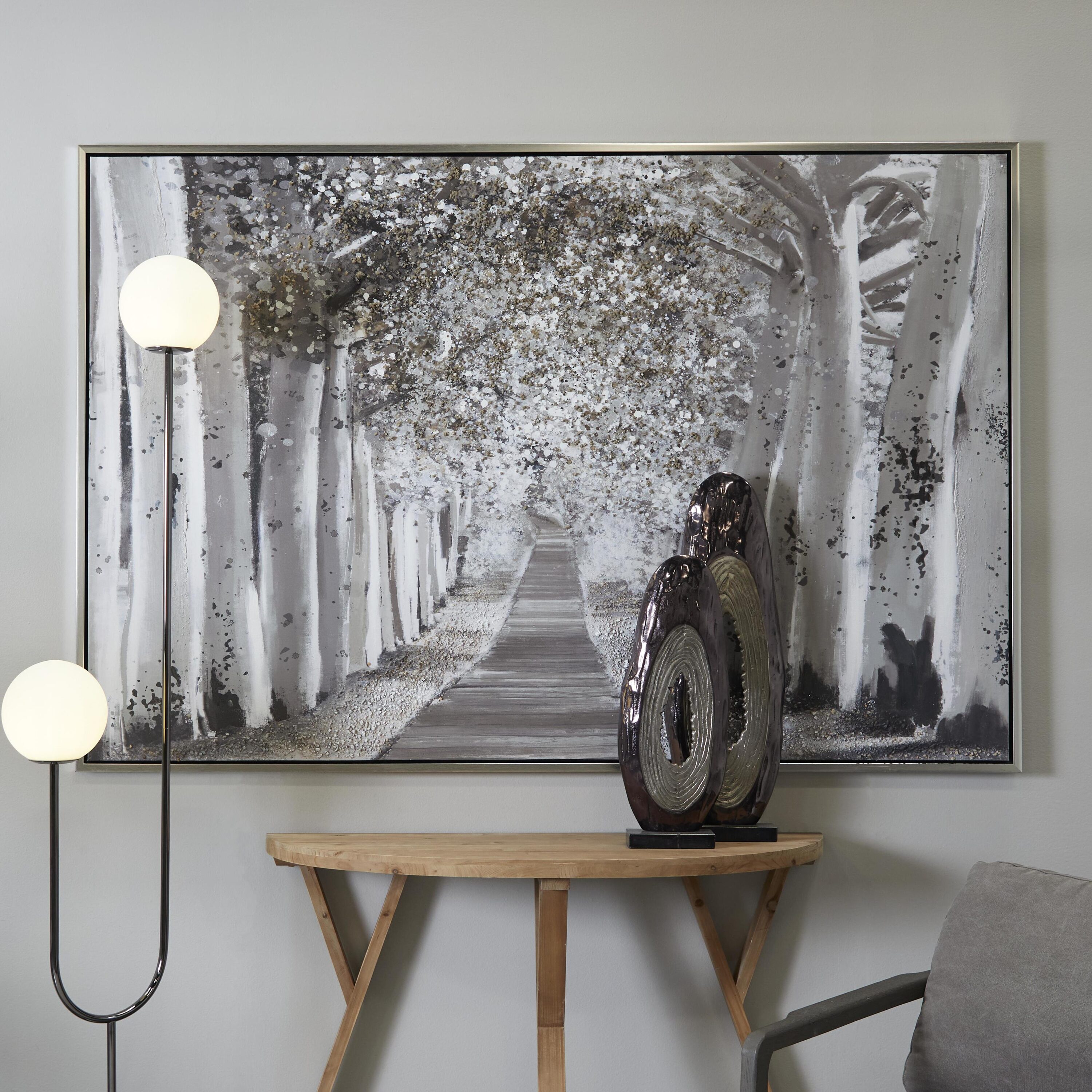Grayson Lane 25119 Silver Wood Framed 48-in H x 71-in W Landscape Canvas Painting