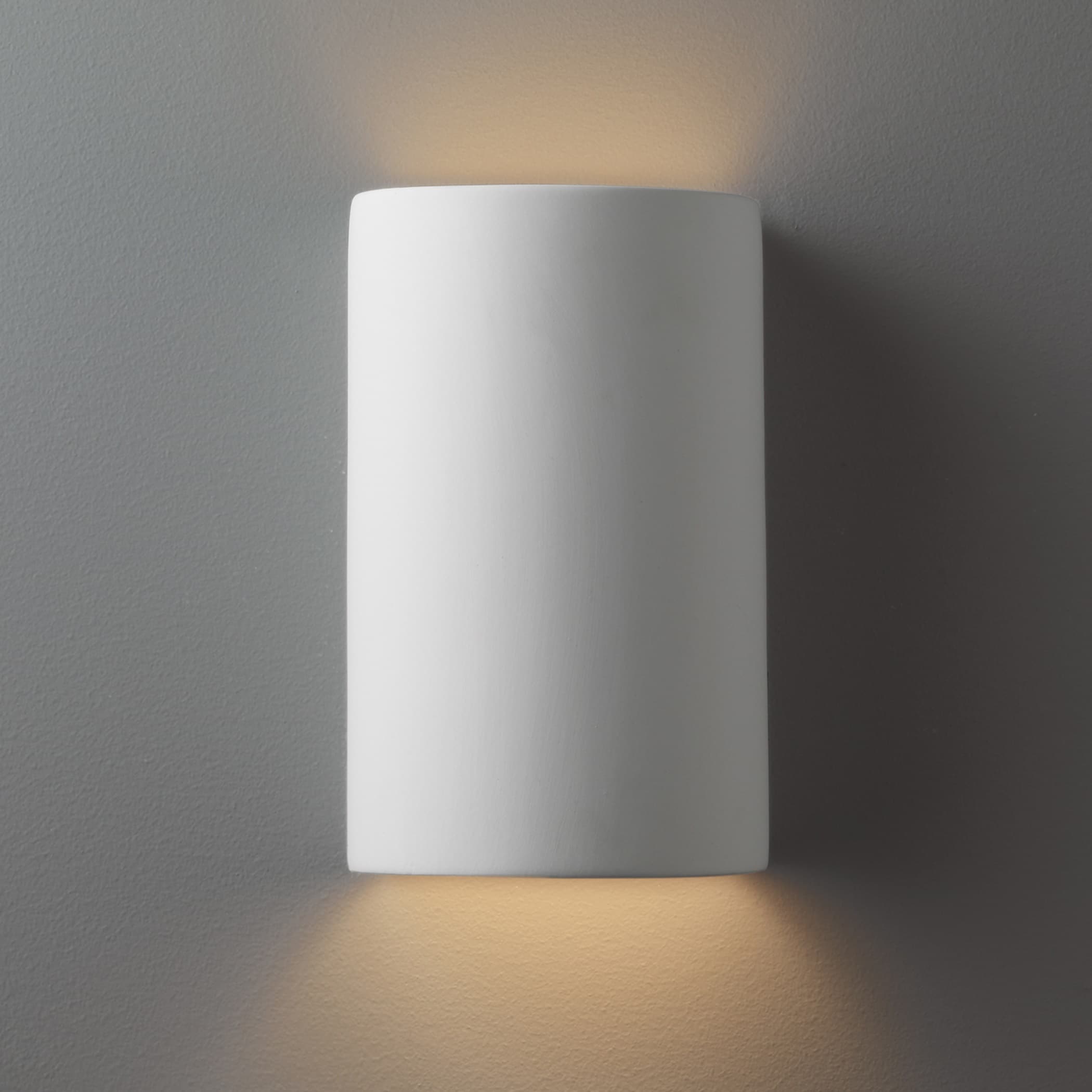 Sleek White Ceramic Cylinder Outdoor Wall Sconce, 9.5" Height