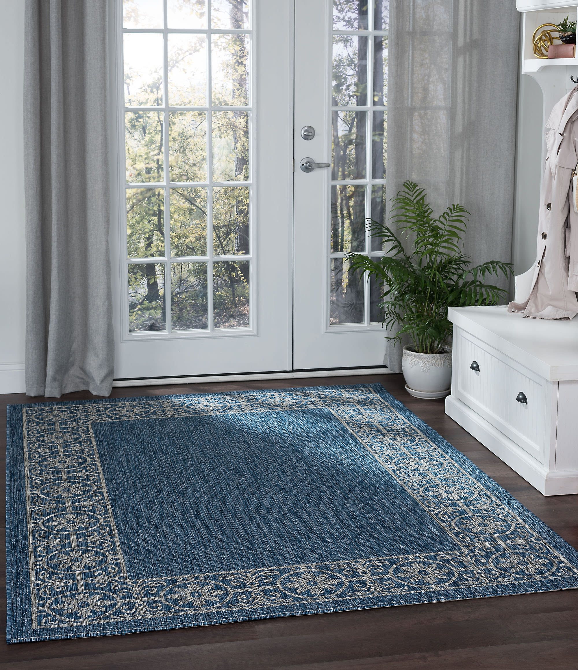 Veranda 8' x 10' Indigo Synthetic Flat Woven Rug