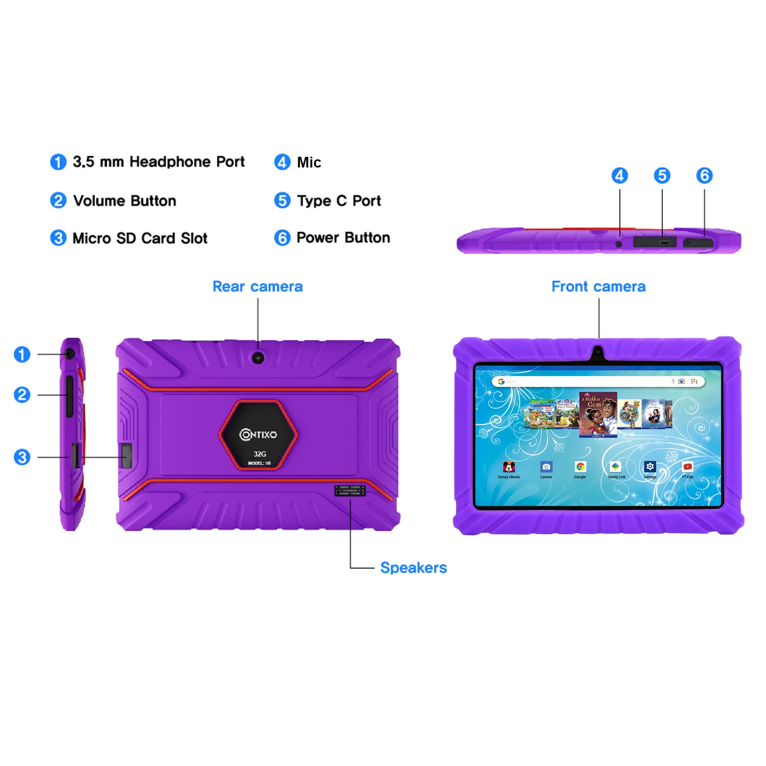Contixo V8-2 PURPLE tablets - View #9
