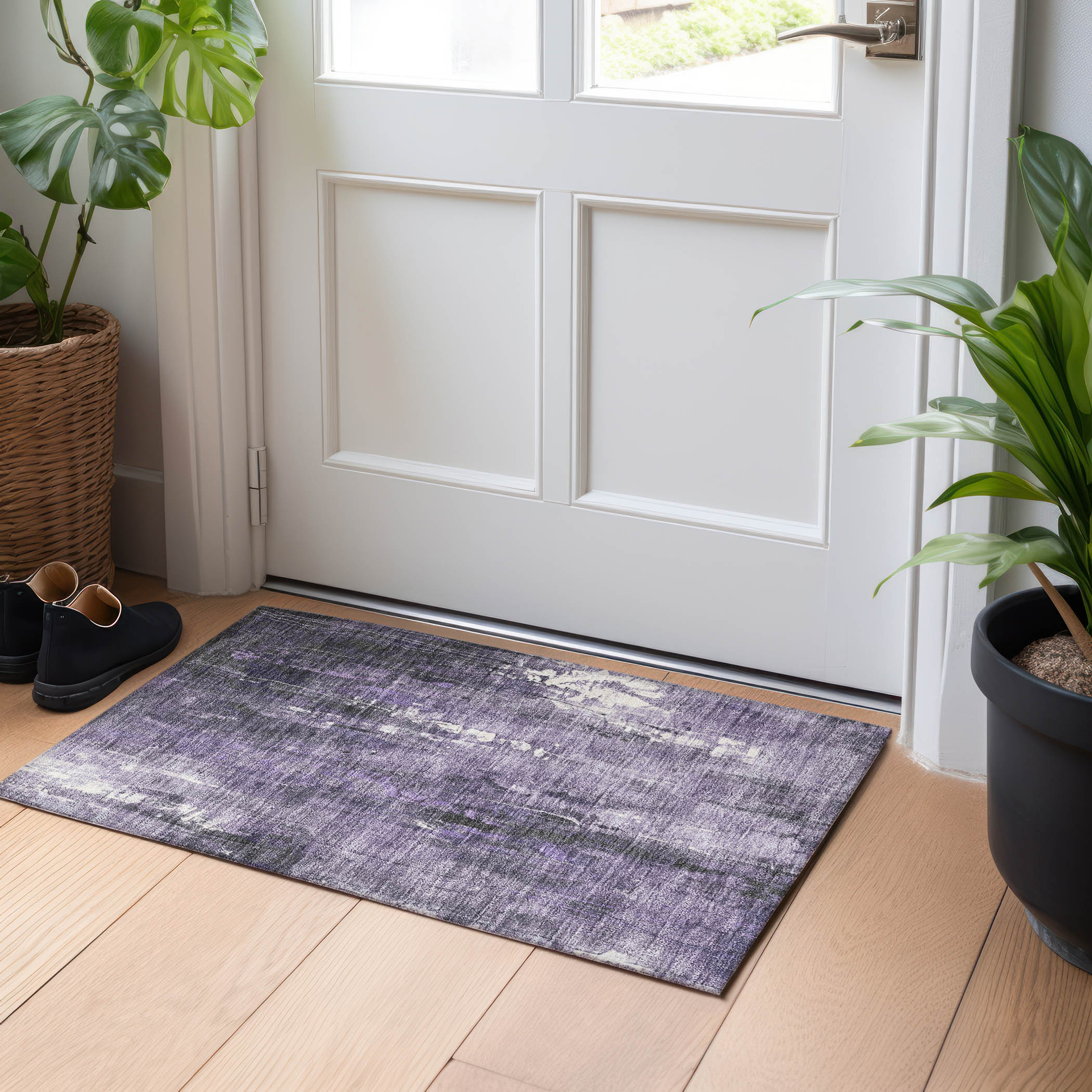 Addison Rugs ACN1683PP20X30 Chantille ACN1683PP 1 x 2 (ft) Loomed Purple Rectangular Indoor/Outdoor Machine washable Pet Friendly Area rug