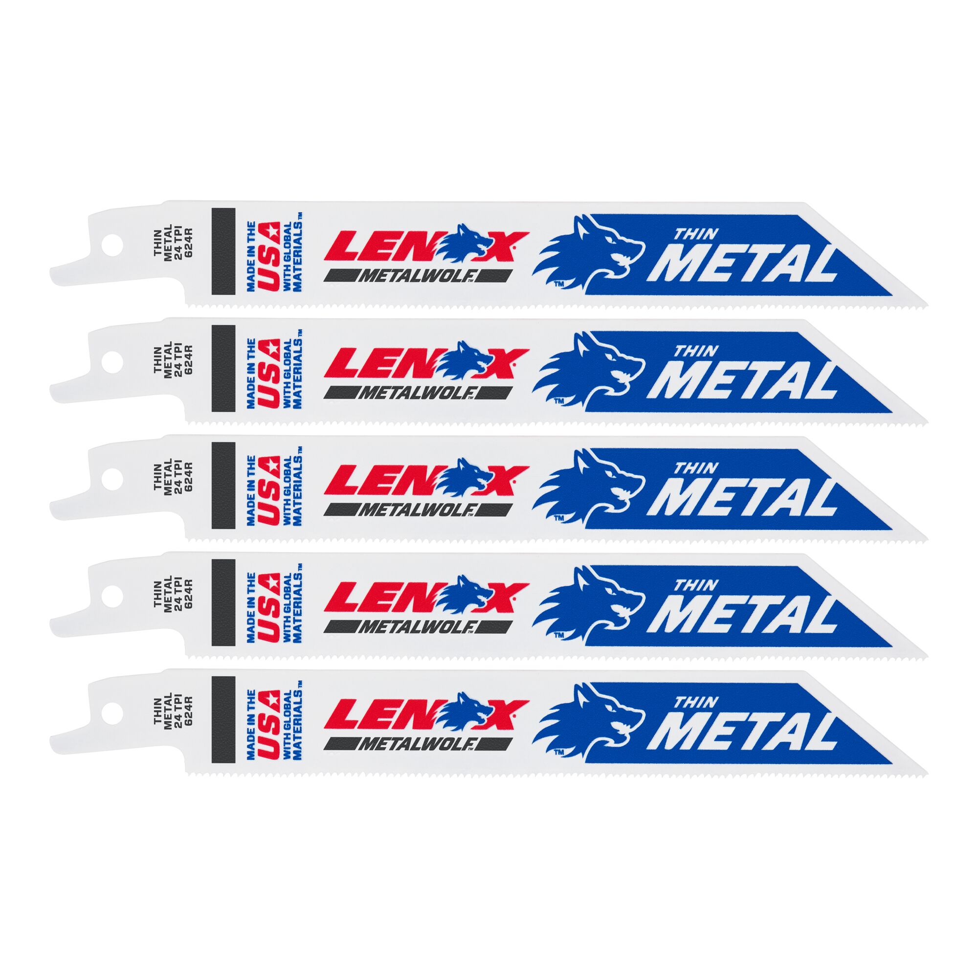LENOX 20568624R Bi-metal 24 Reciprocating Saw Blade 5 -Pack