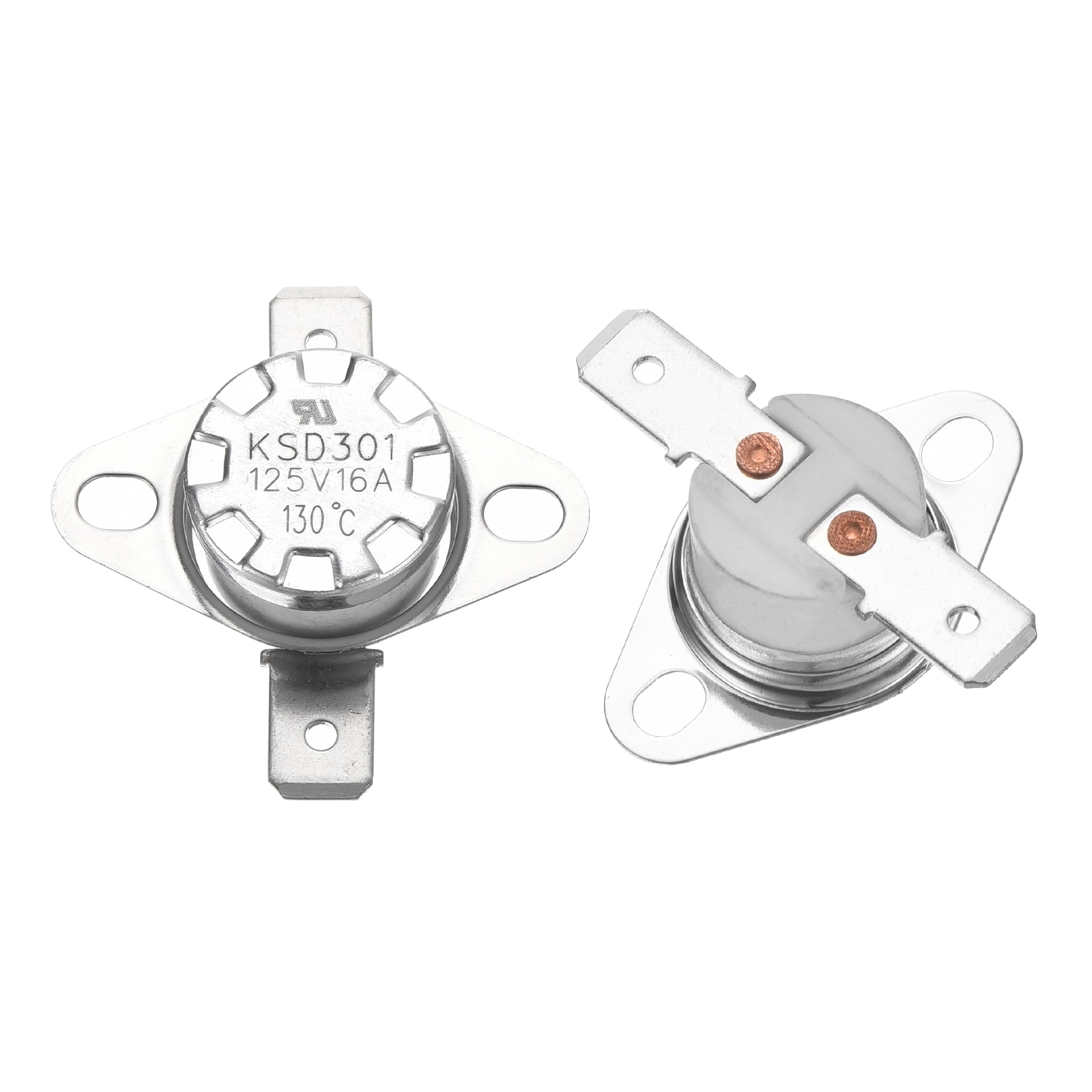 Unique Bargains 2pcs KSD301 Thermostat 130 Degrees Celsius/266 Degrees Fahrenheit 16A Normally Closed Adjust Snap Disc Temperature Switch for Microwaves Oven Coffee Maker Ceramic Material #S26021100UX6197