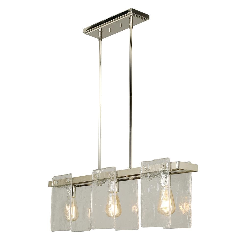 EGLO 203996A Wolter 3-Light Nickel Transitional Clear Glass Square Large Hanging Pendant Light