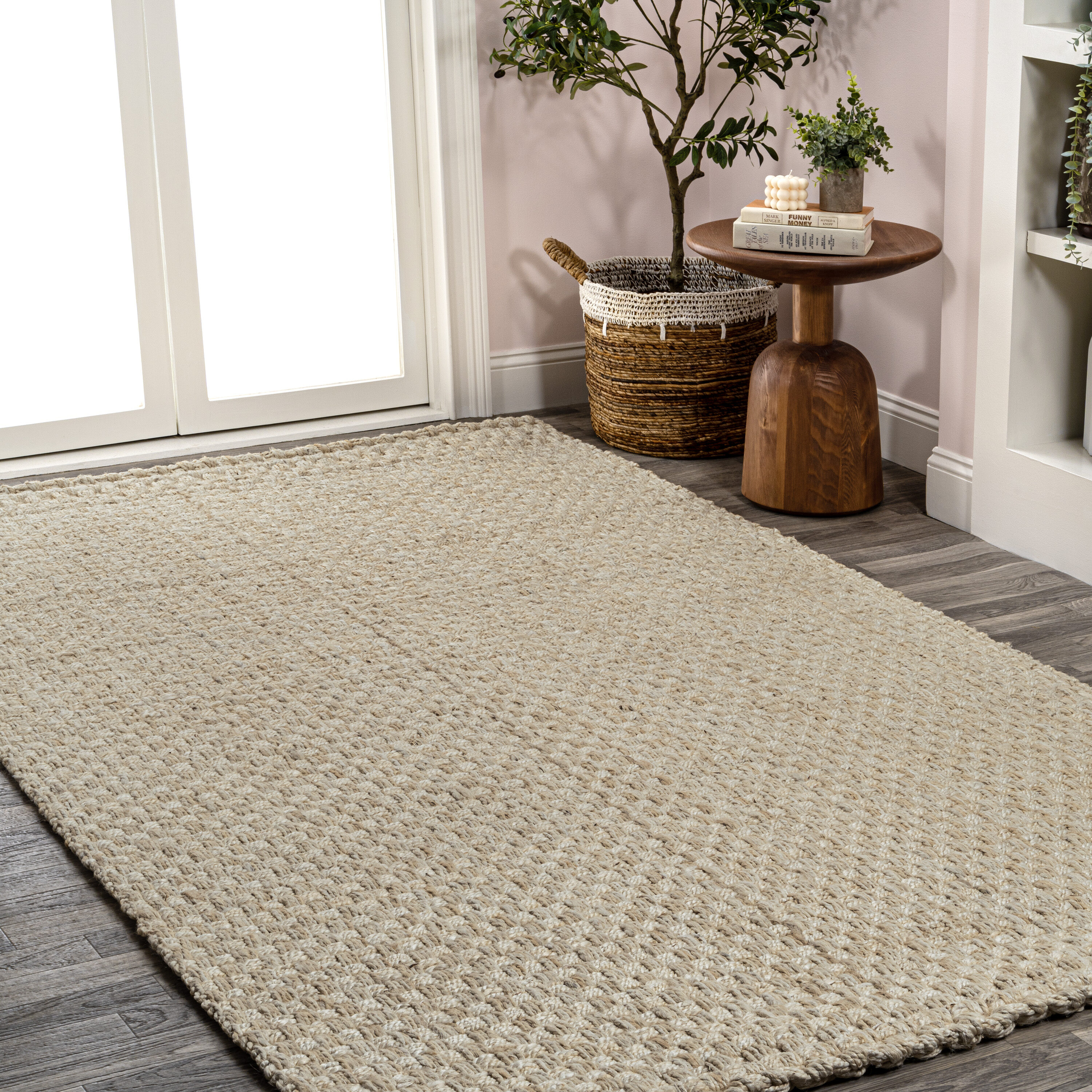 JONATHAN Y NATURAL FIBER Estera Boucle 8 X 10 (ft) Jute Ivory Indoor ...