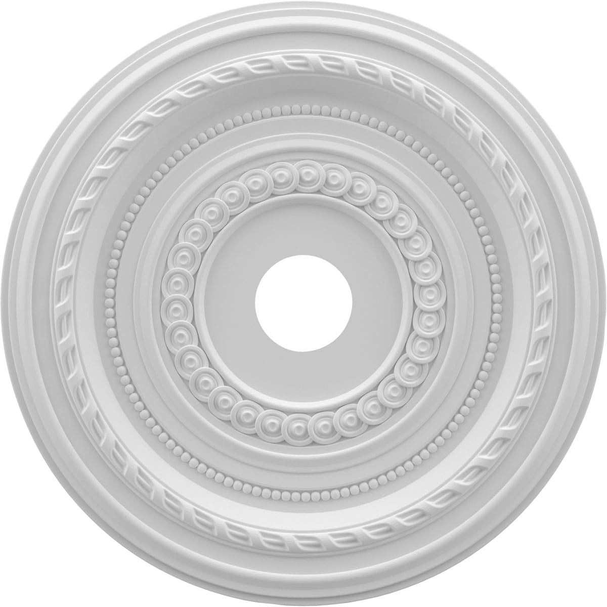 Ekena Millwork CMP22CO Cole Thermoformed 22-in W x 22-in L Architectural White PVC Ceiling Medallion