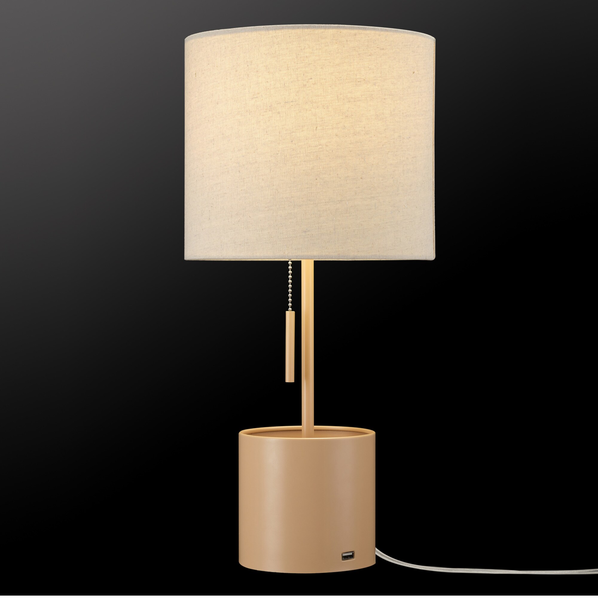 Globe Electric 19in Matte Pale Terracotta Table Lamp with Fabric Shade