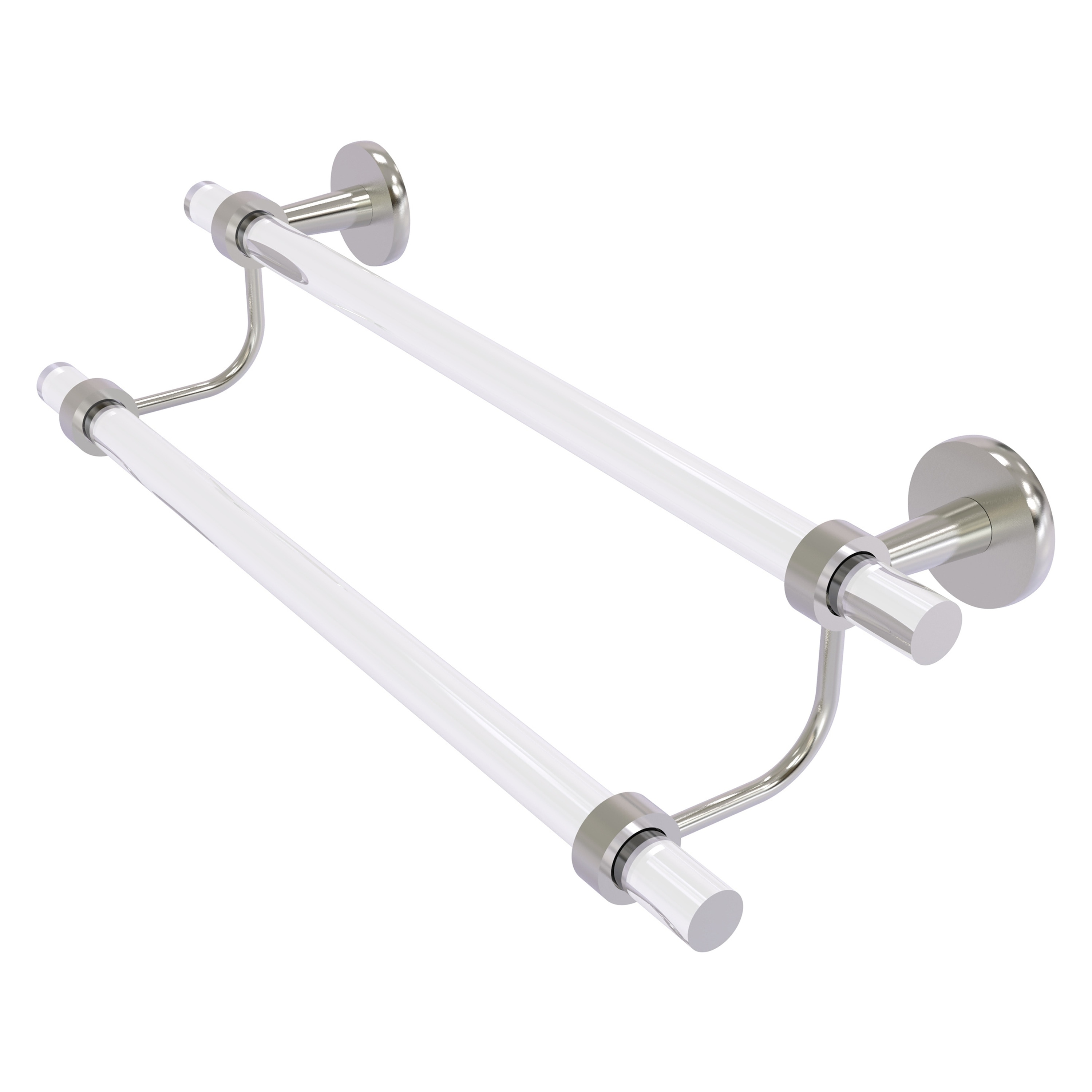 Allied Brass CV-72-24-SN Clearview 24-in double Satin Nickel Wall mount Double Towel Bar