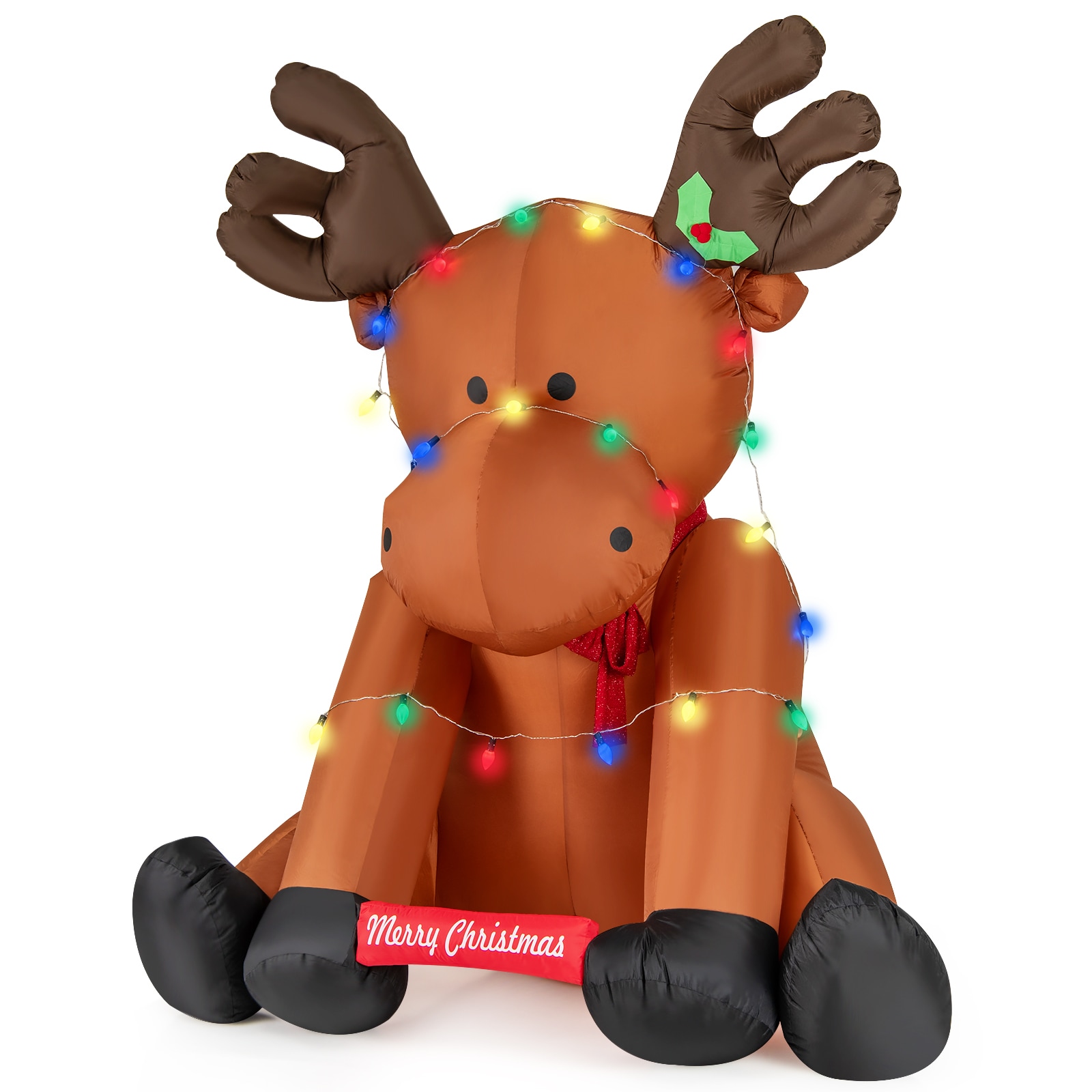 9ft Rare Elegant online Plush Fur Lighted Buck Christmas Inflatable Deer