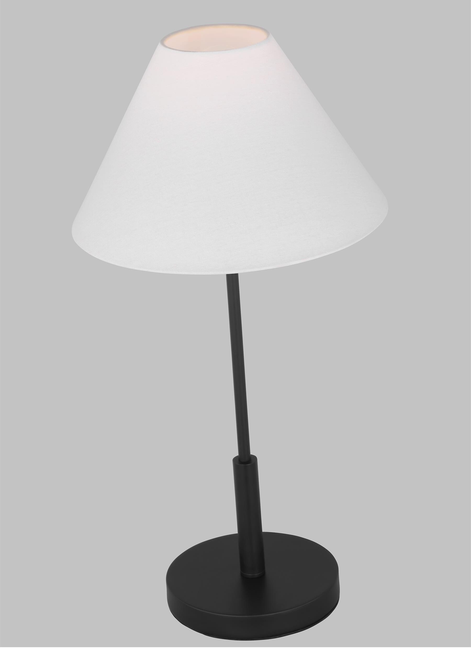 Scott Living Porteau 24-in Midnight Black Table Lamp with Linen Shade in  the Table Lamps department at