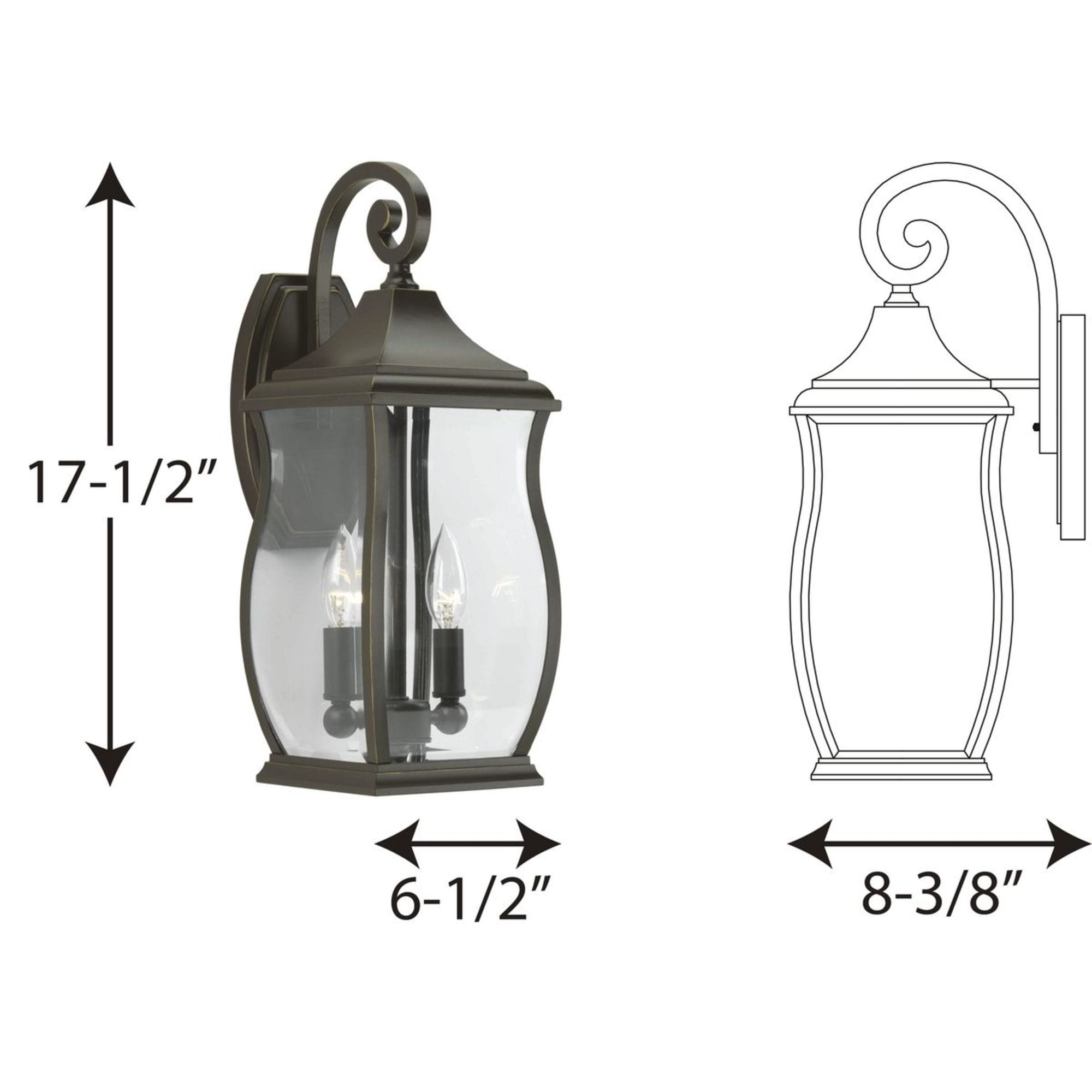 Oil Rubbed Bronze 18" Traditional Outdoor Wall Lantern with Clear Glass